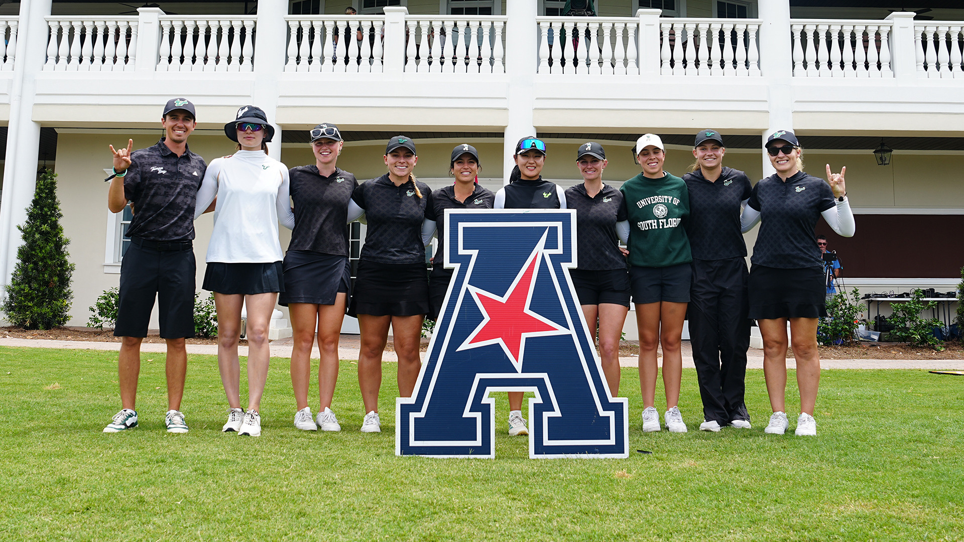 Women's golf team photo at the American Conference Championship