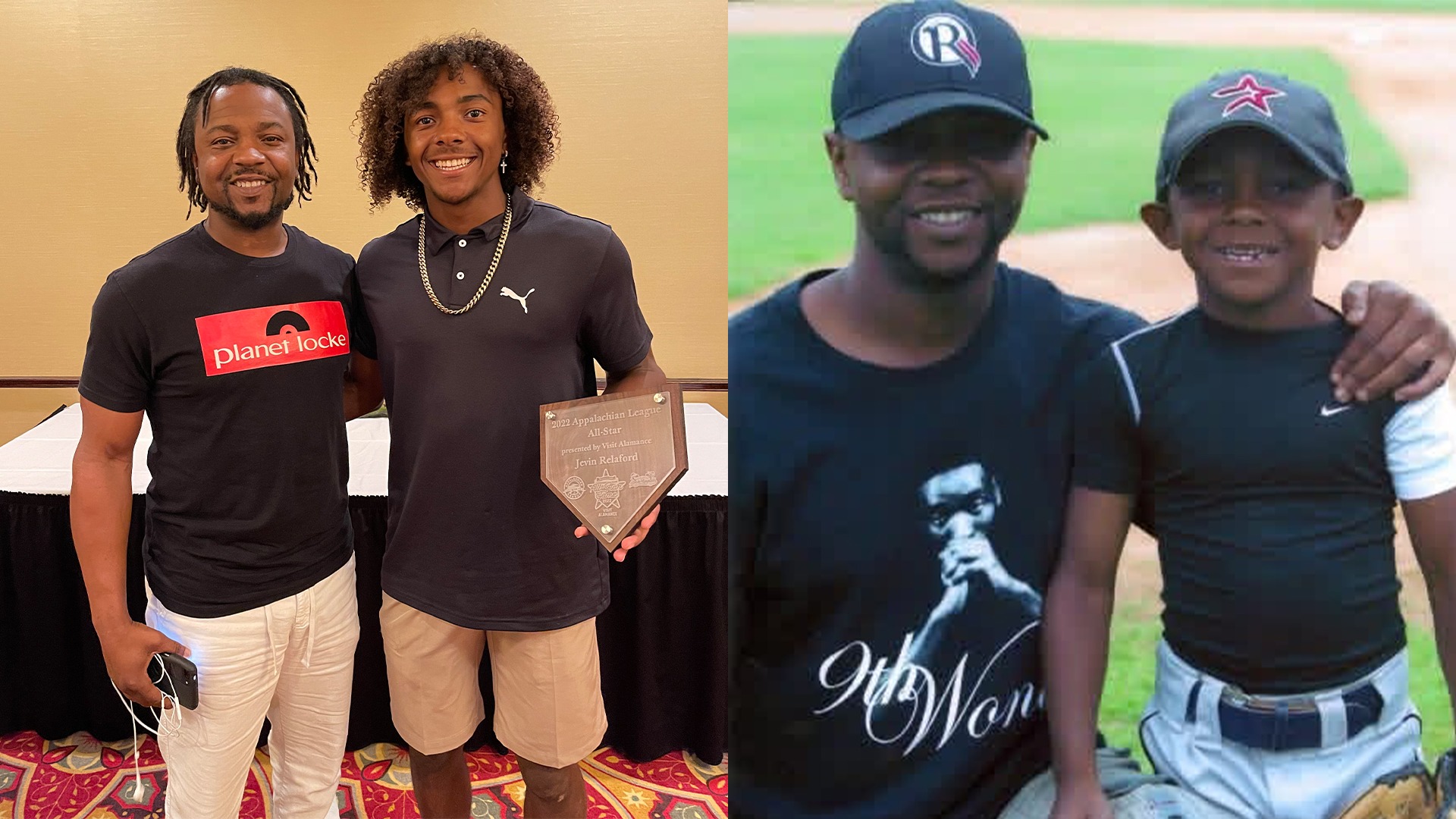 Jevin Relaford and his father Desi Relaford