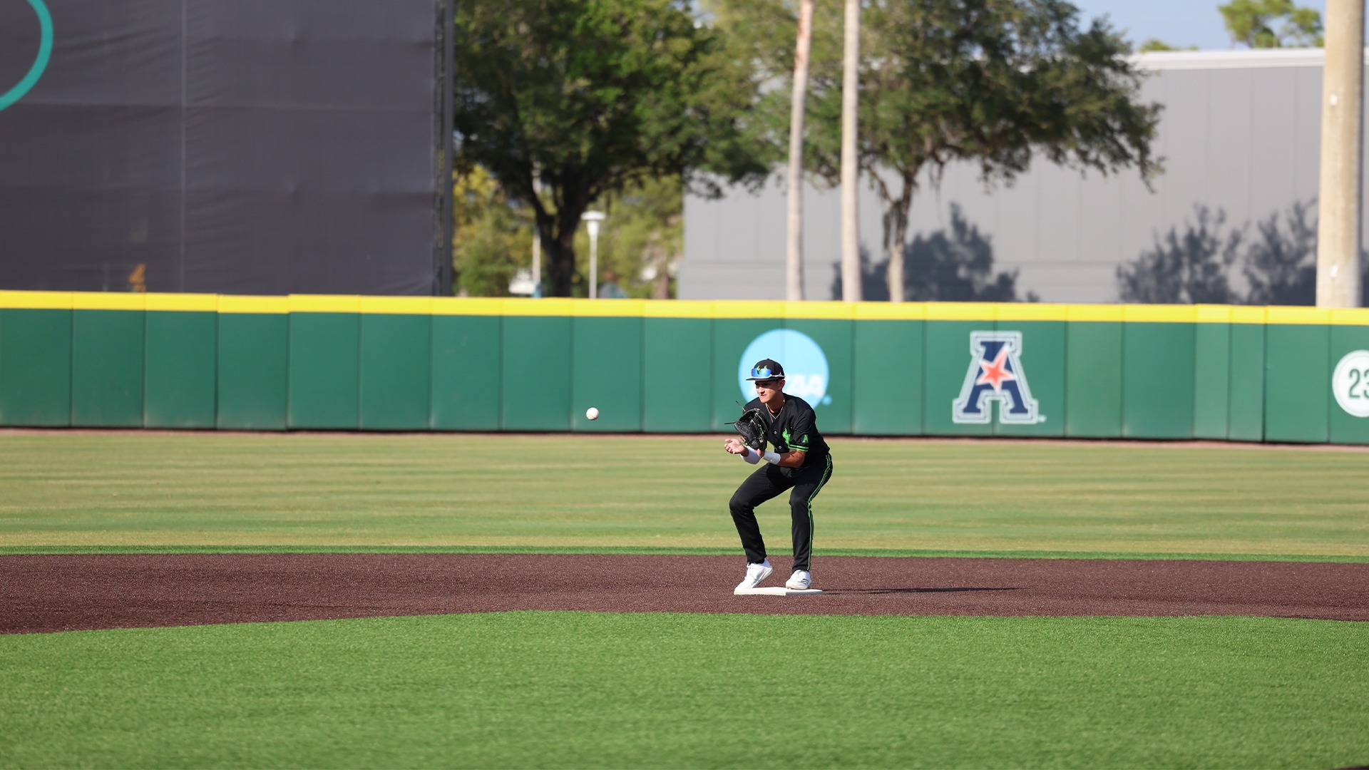 Jack Lutz covering second.