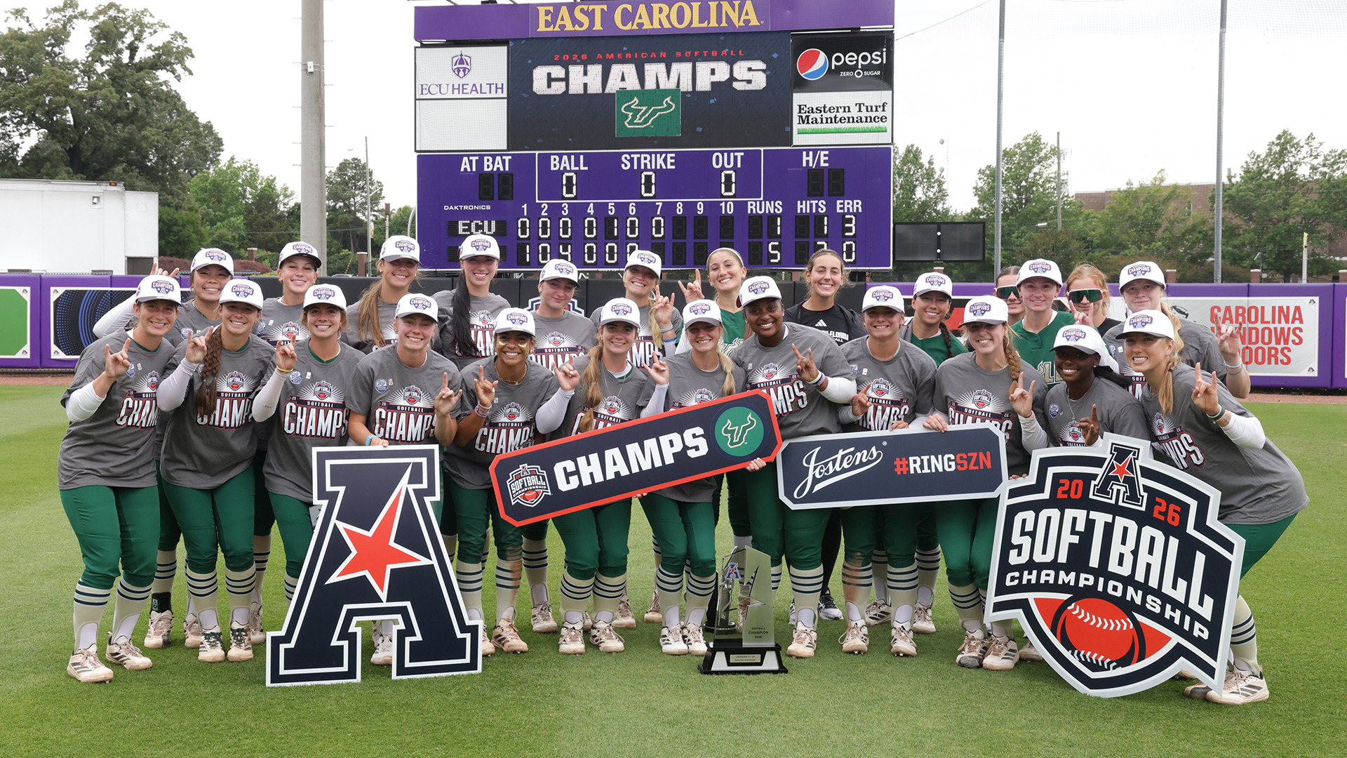 GREENVILLE, NC – May 9:: The 2026 American Conference Softball Championship Championship at Max R. Joyner Family Stadium in Greenville, NC on May 9, 2026. (Credit: Andy Mead/American Conference)