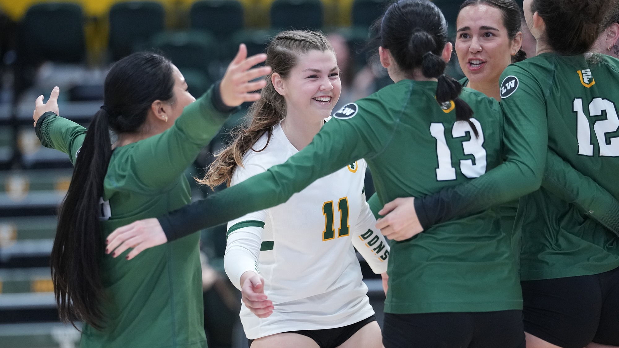 Abby Wadas celebrating w/ teammates vs, SCU 2025