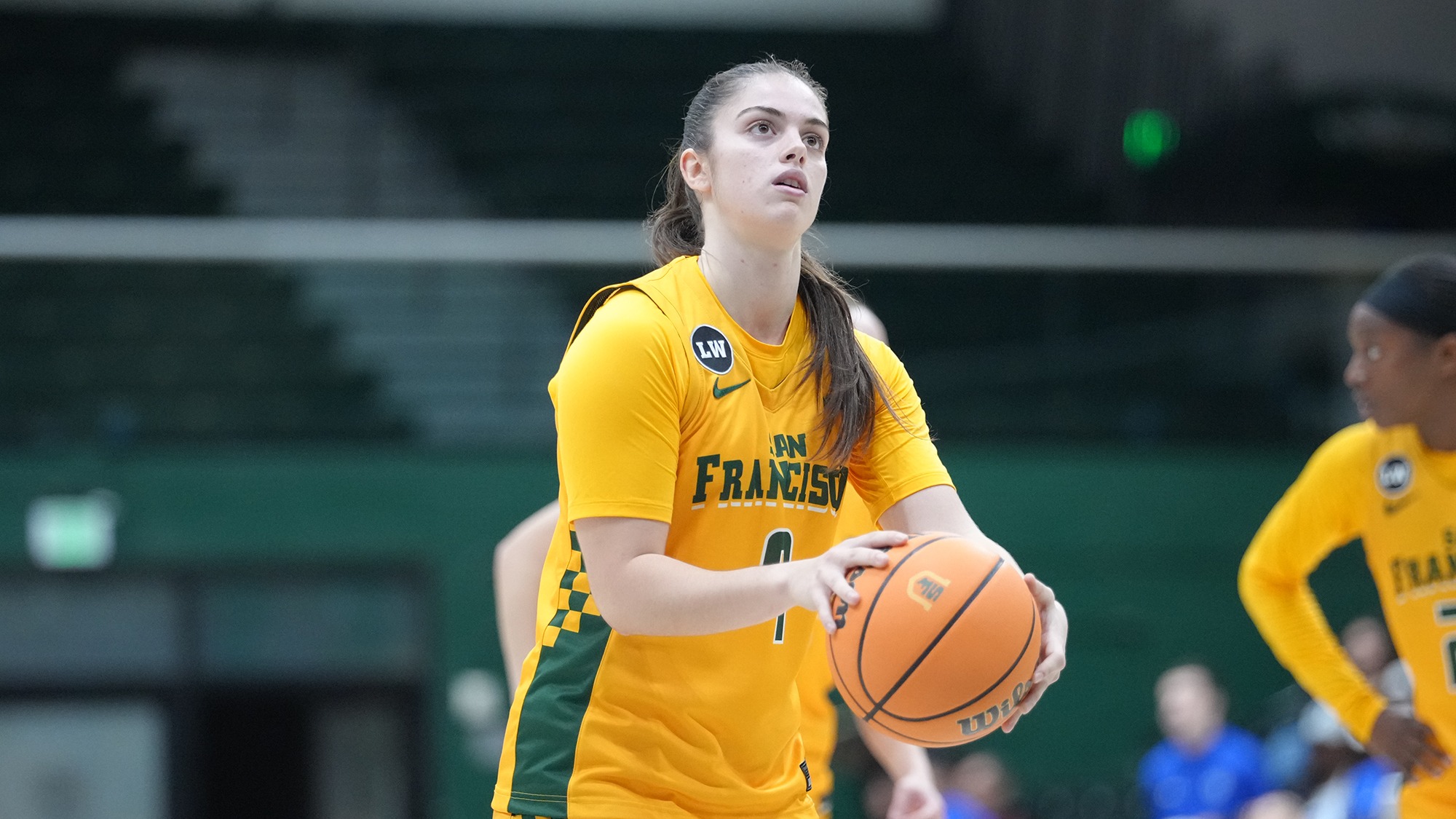 Aina Cargol at the free throw line vs. Seton Hall