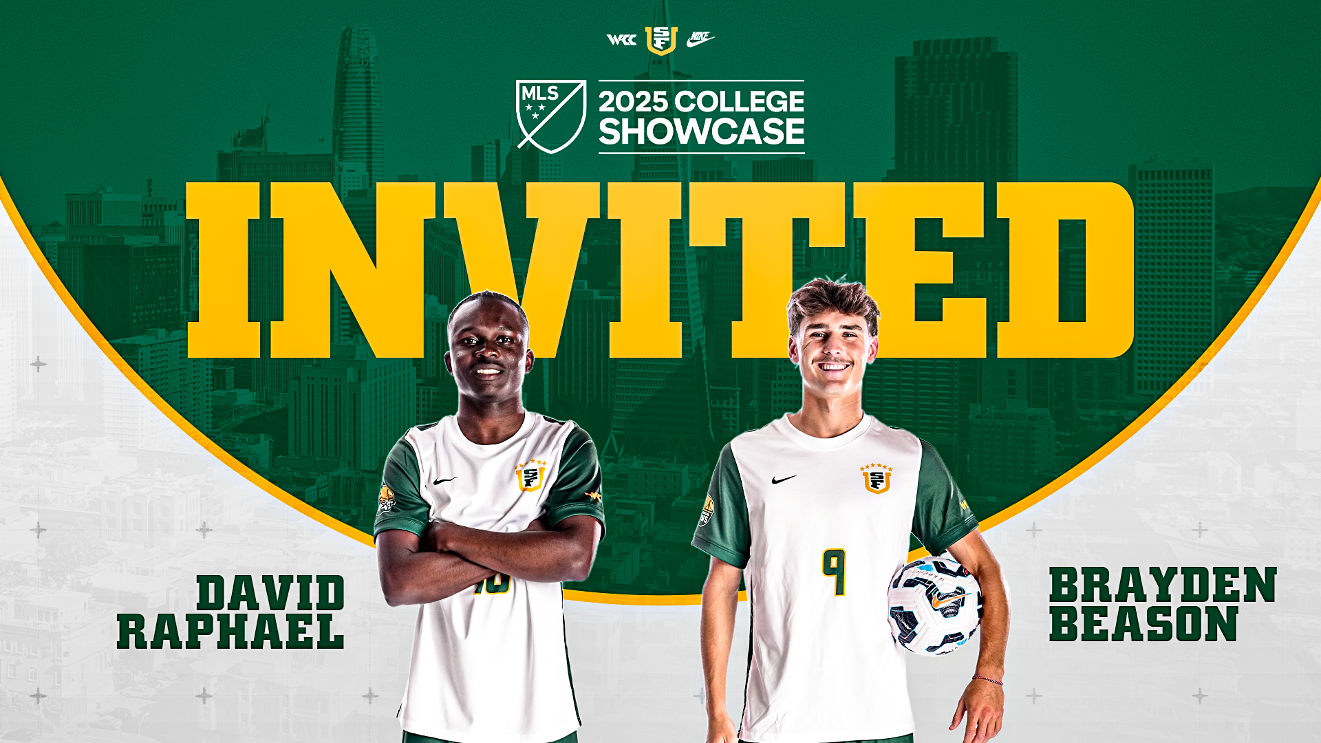 Men's Soccer David Raphael + Brayden Beason 2025 MLS Showcase Invitation