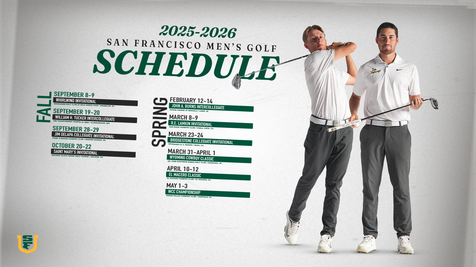 MGOLF Schedule 2025-26