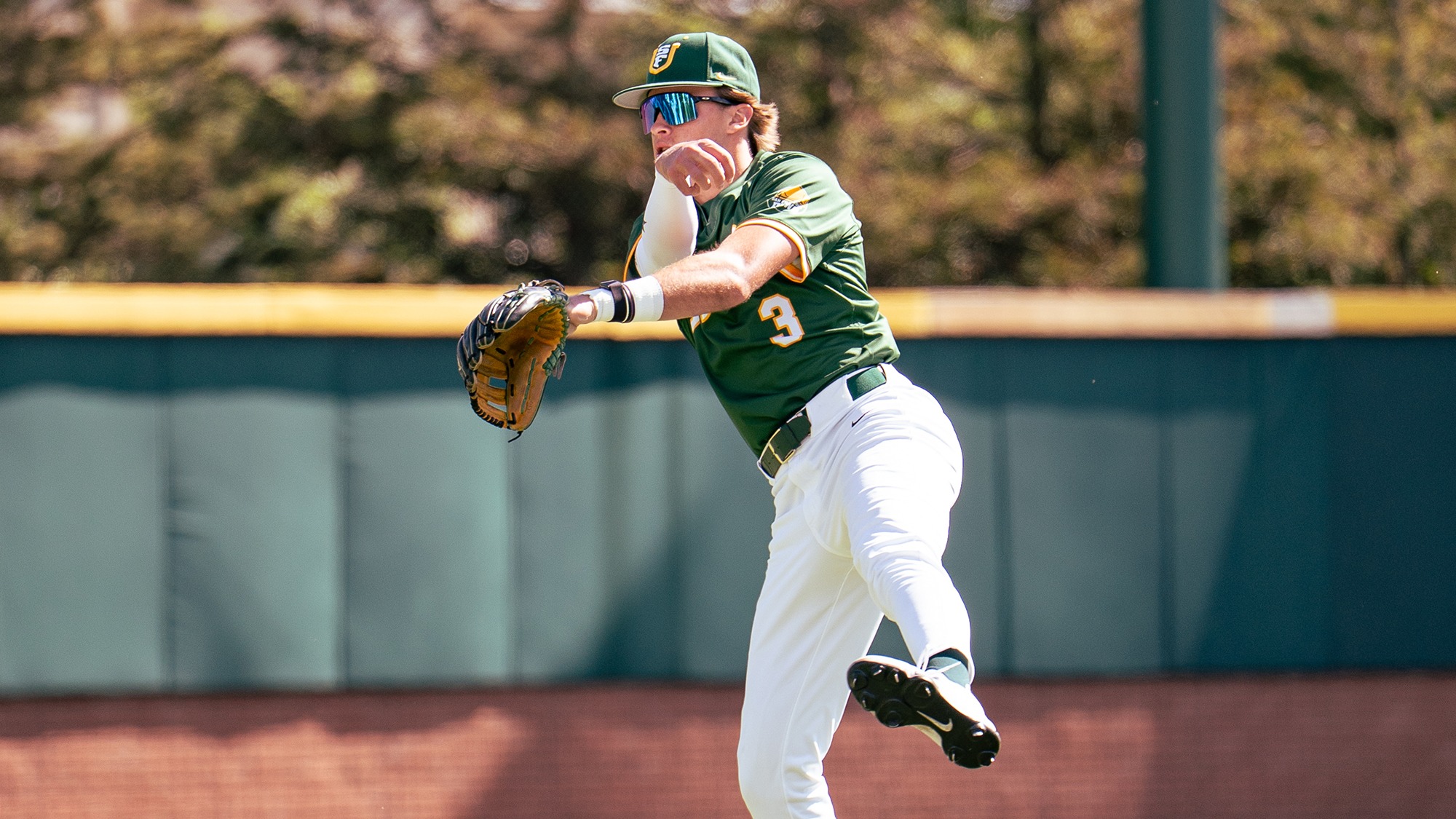 Zach Nagy throwing to first vs. CBU 2026