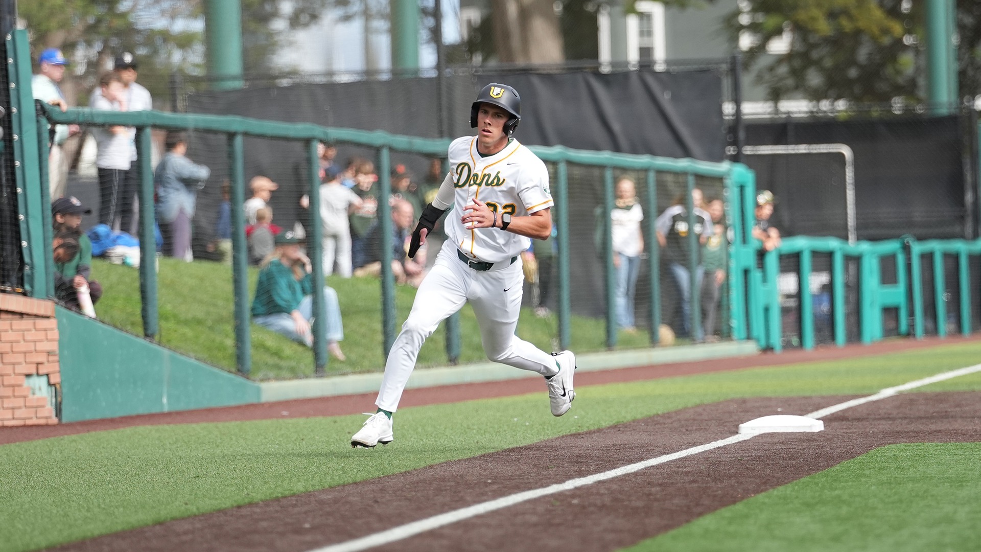 Nick Walsh rounding third against CBU 2026
