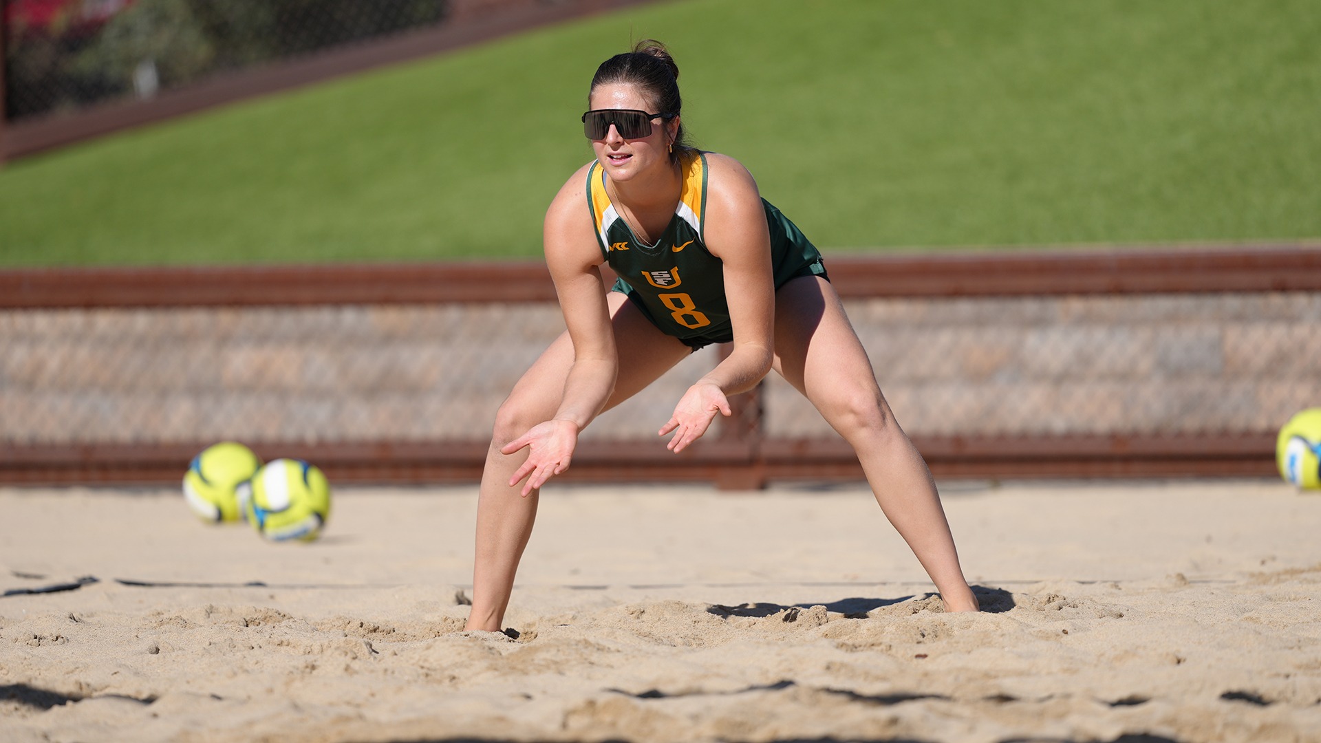 Jia Lonardi waiting for a serve at Stanford 2026
