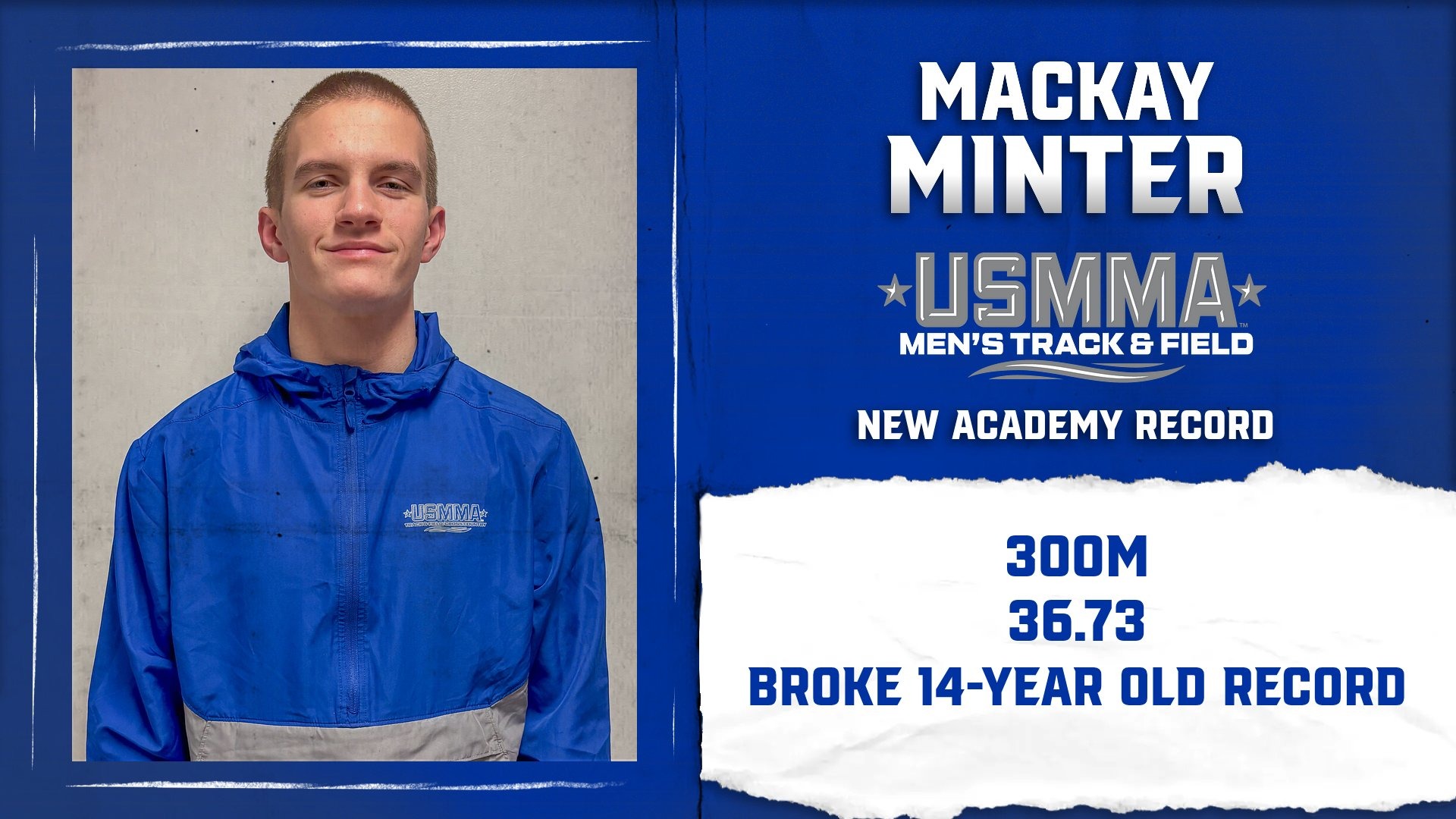 Minter 300 Meter School Record Graphic