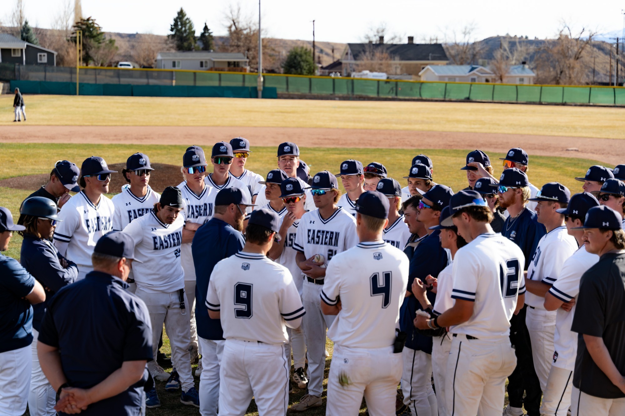The team huddles together after a recent win.