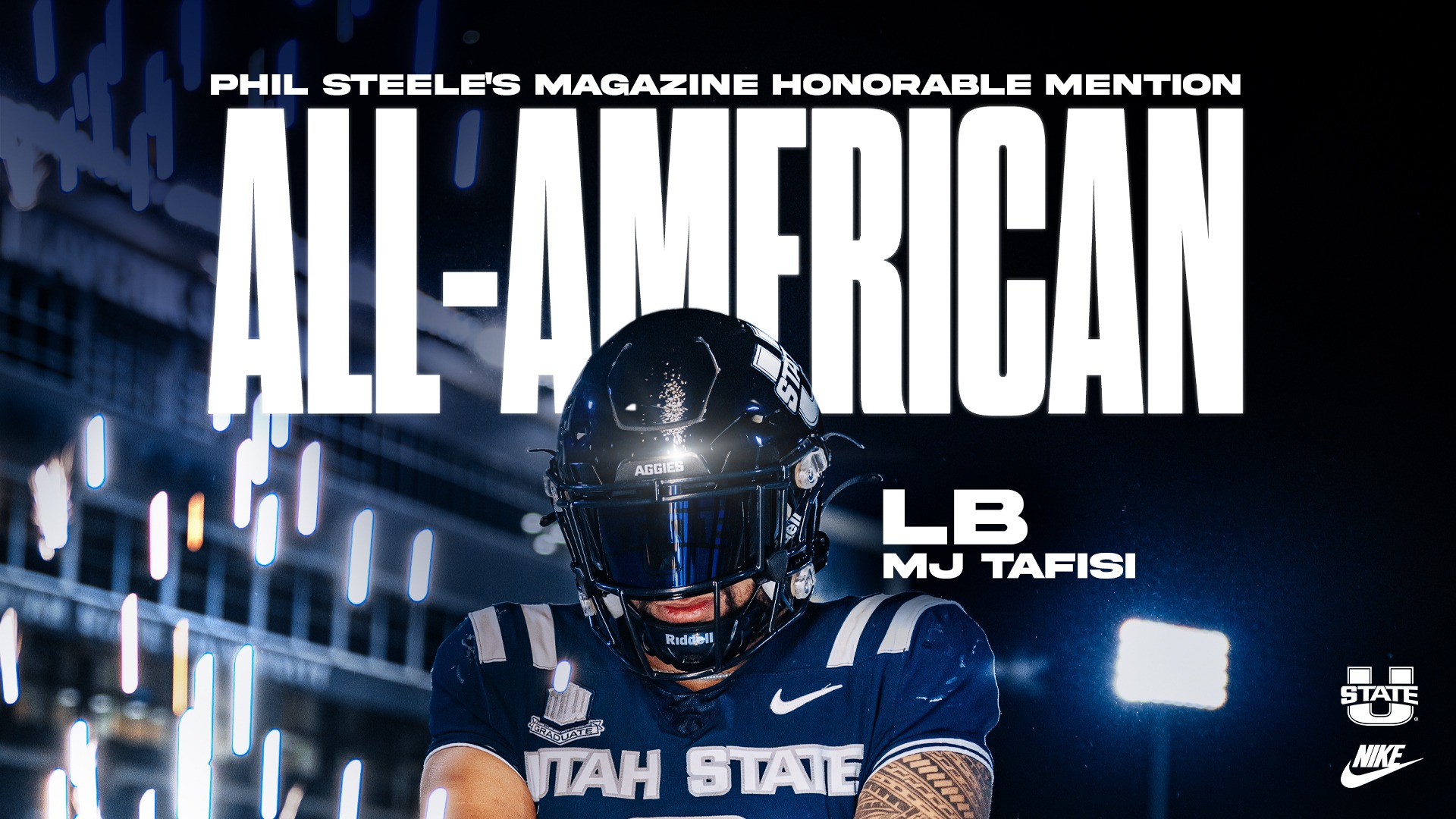 Utah State’s MJ Tafisi Jr. Named Phil Steele AllAmerican Utah State
