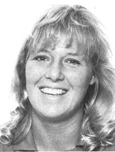 coach katie weismiller 1987 volleyball headshot