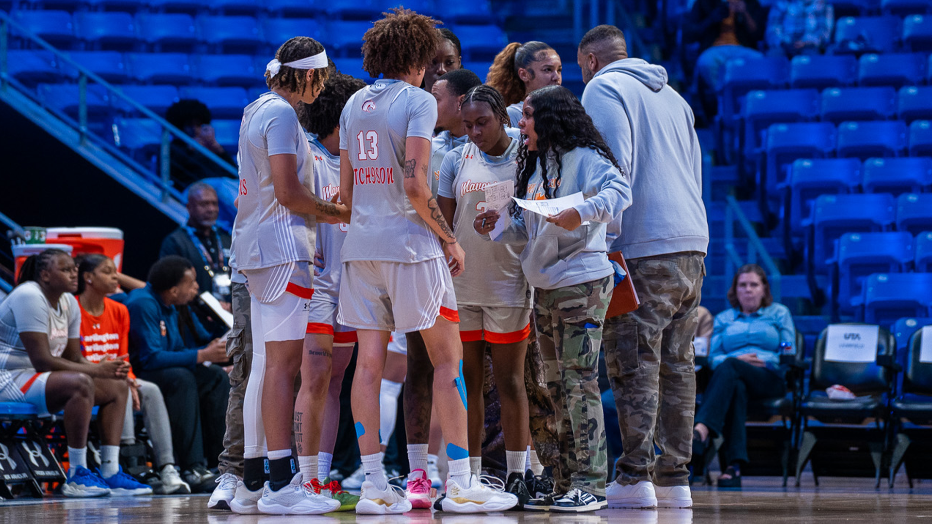 Team Huddle on the Floor During Timeout