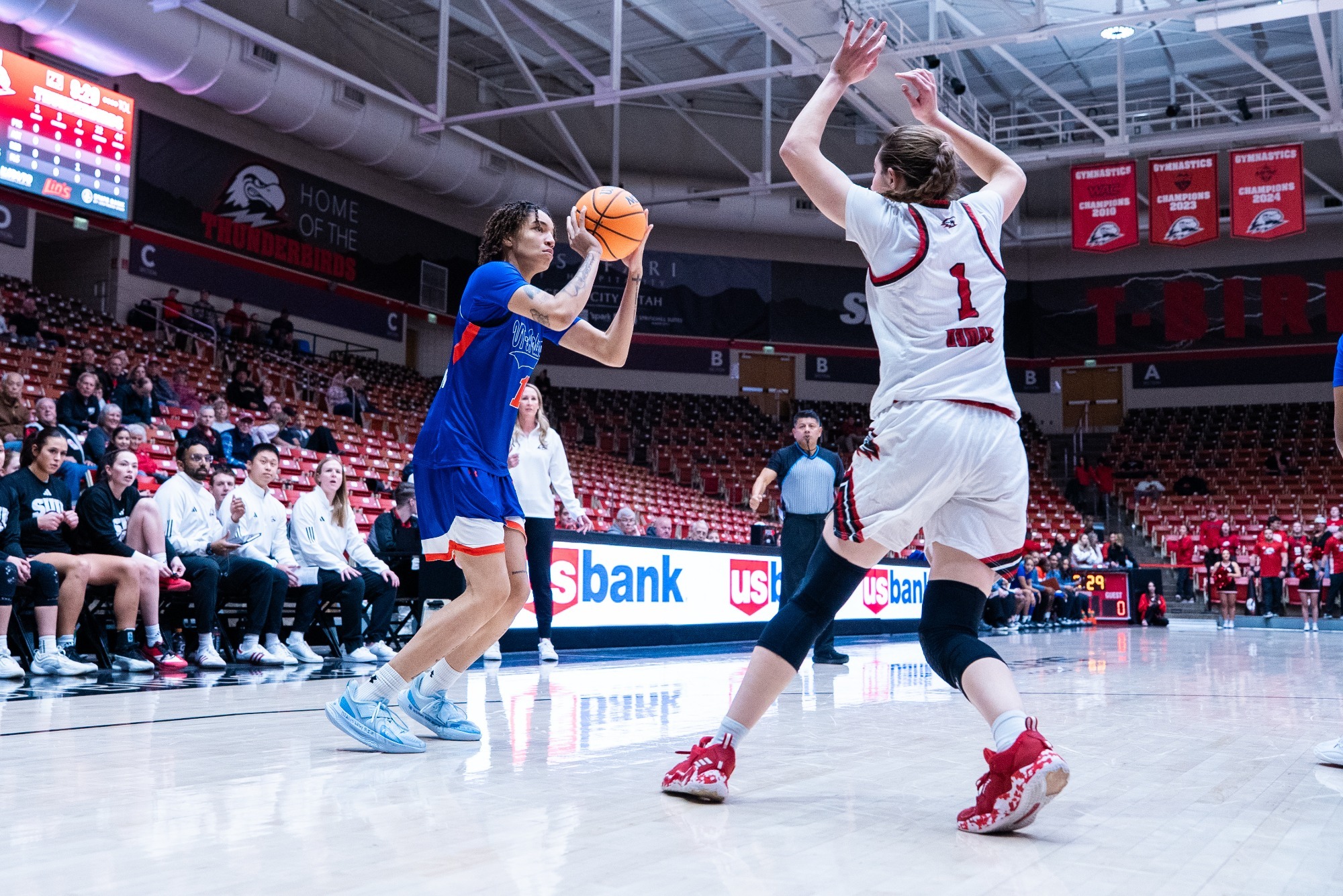 Jadyn A. shooting a corner jumper at Southern Utah 1/29/26
