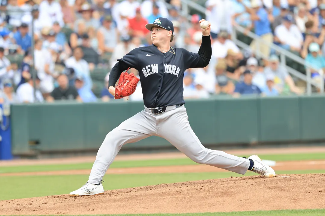 Cade Winquest pitching for Yankees