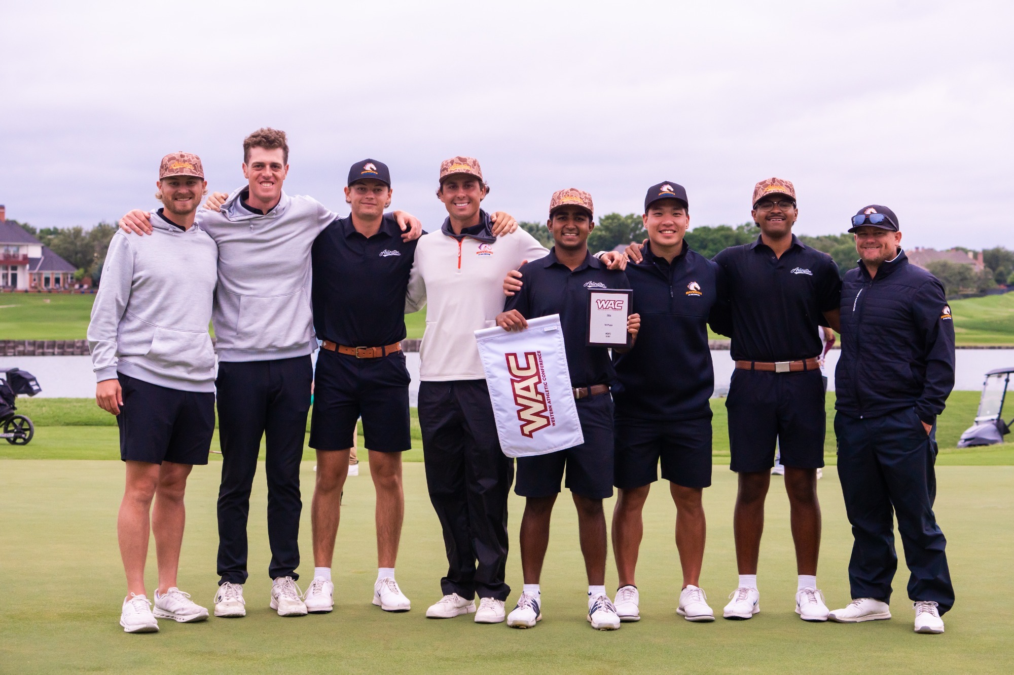 Arth Sinha and the Mavericks celebrate him winning the Individual WAC Championship