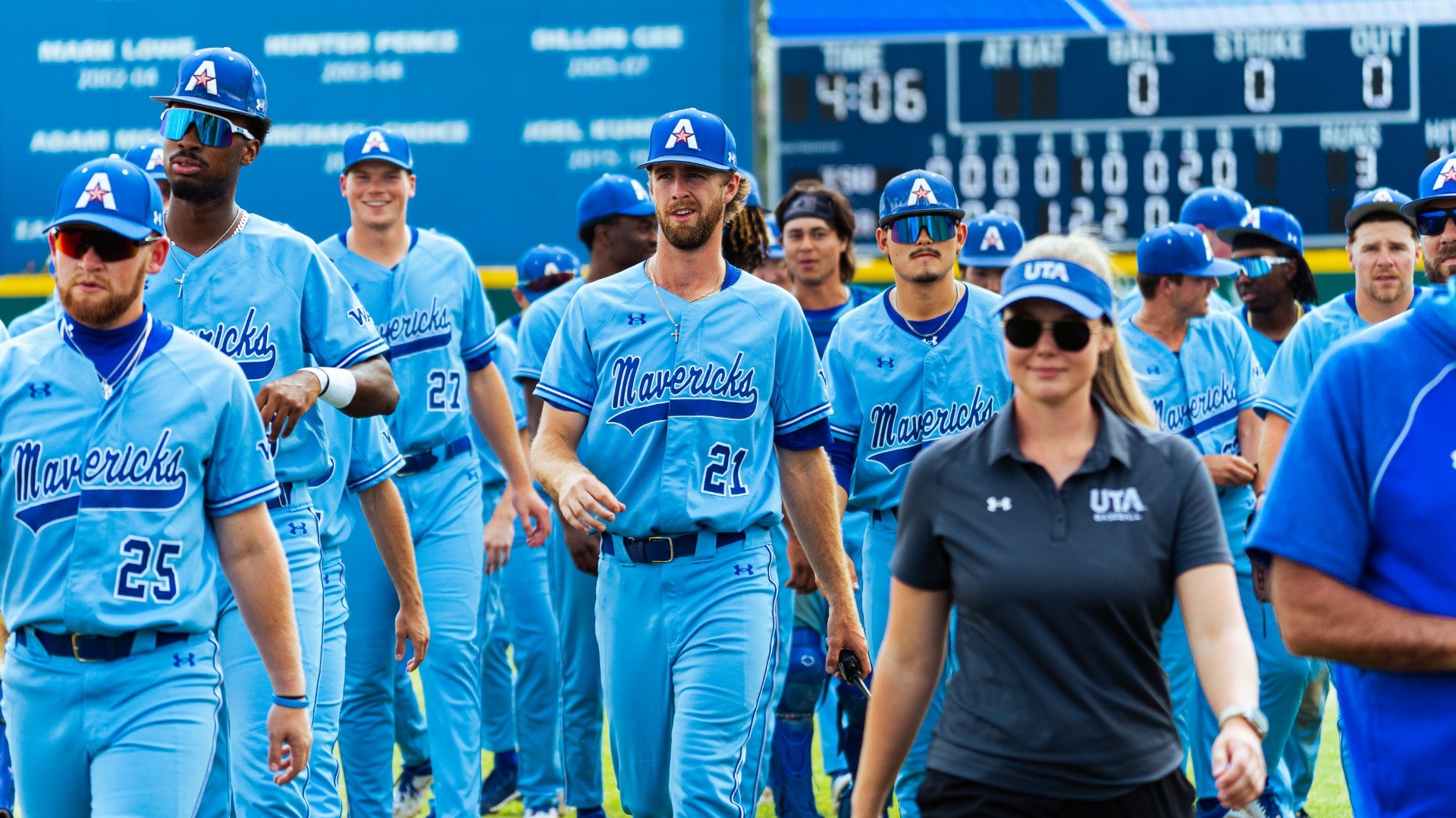 Team walking pre-game