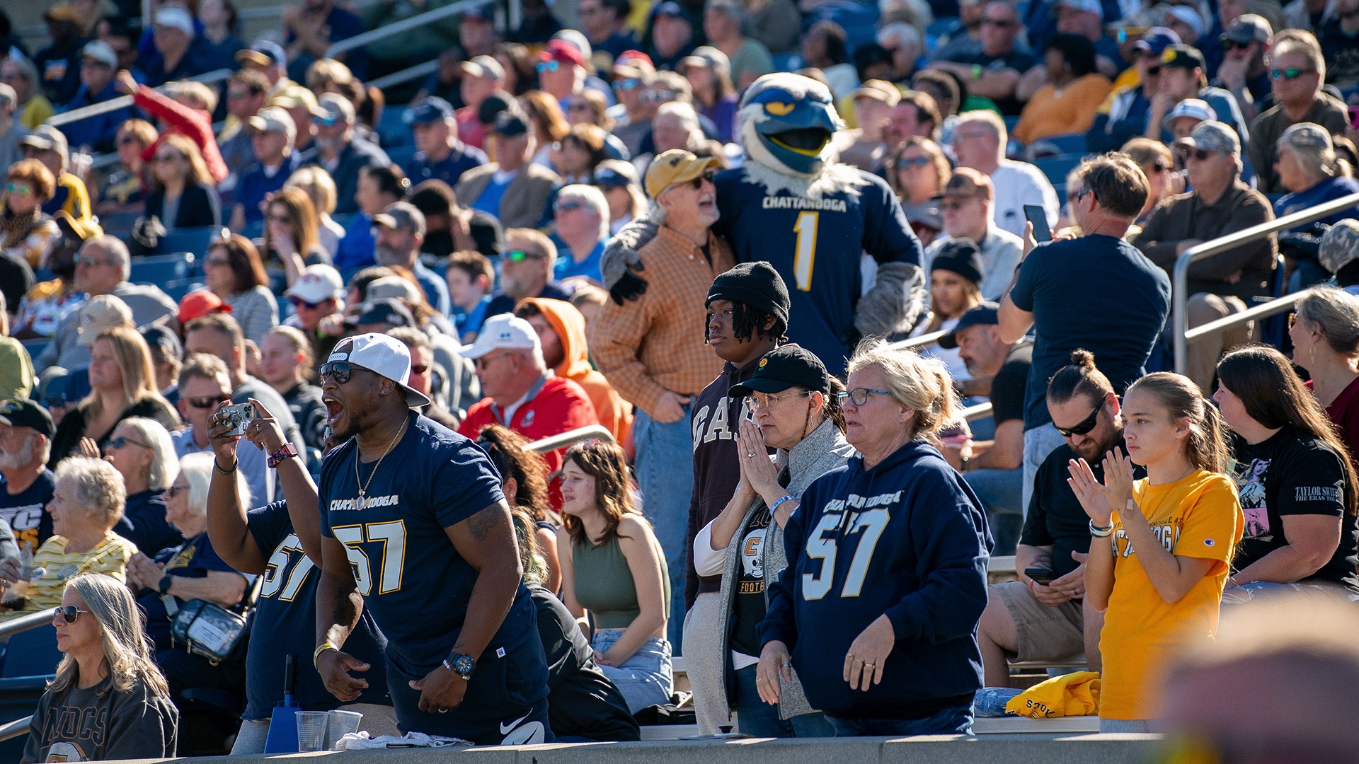 Fans cheer on the Mocs at Finley Stadium