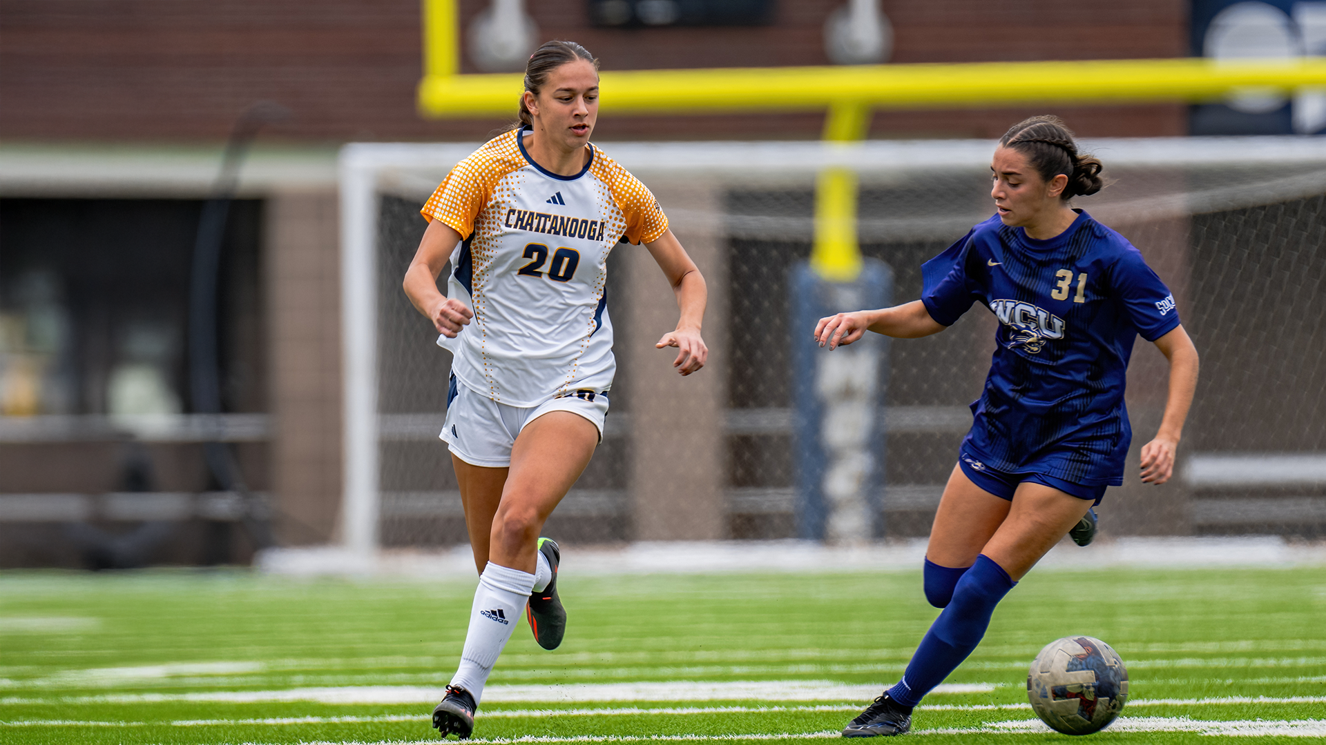 Nicole Solete progresses through the midfield against Western Carolina