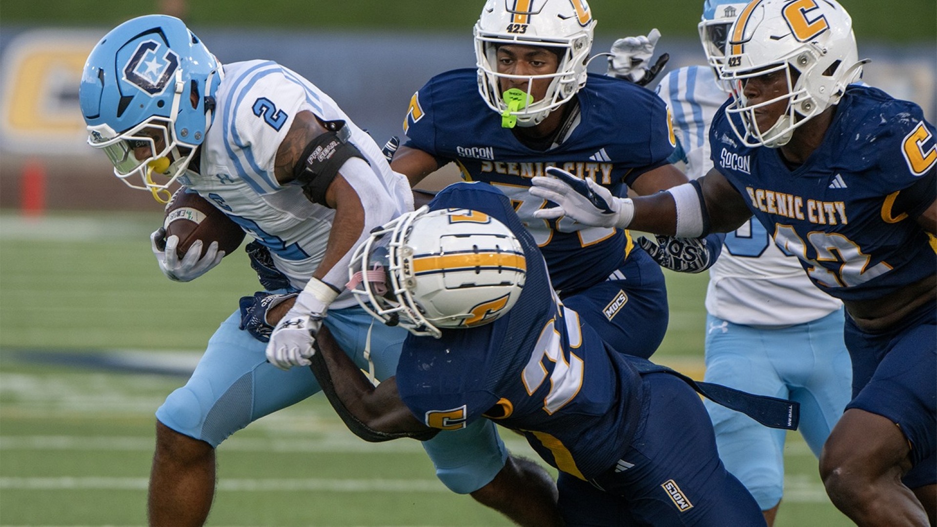 Kam Baah-Slay is wrapping up a Citadel runner as Kamari Todd & Zion Rutledge converge