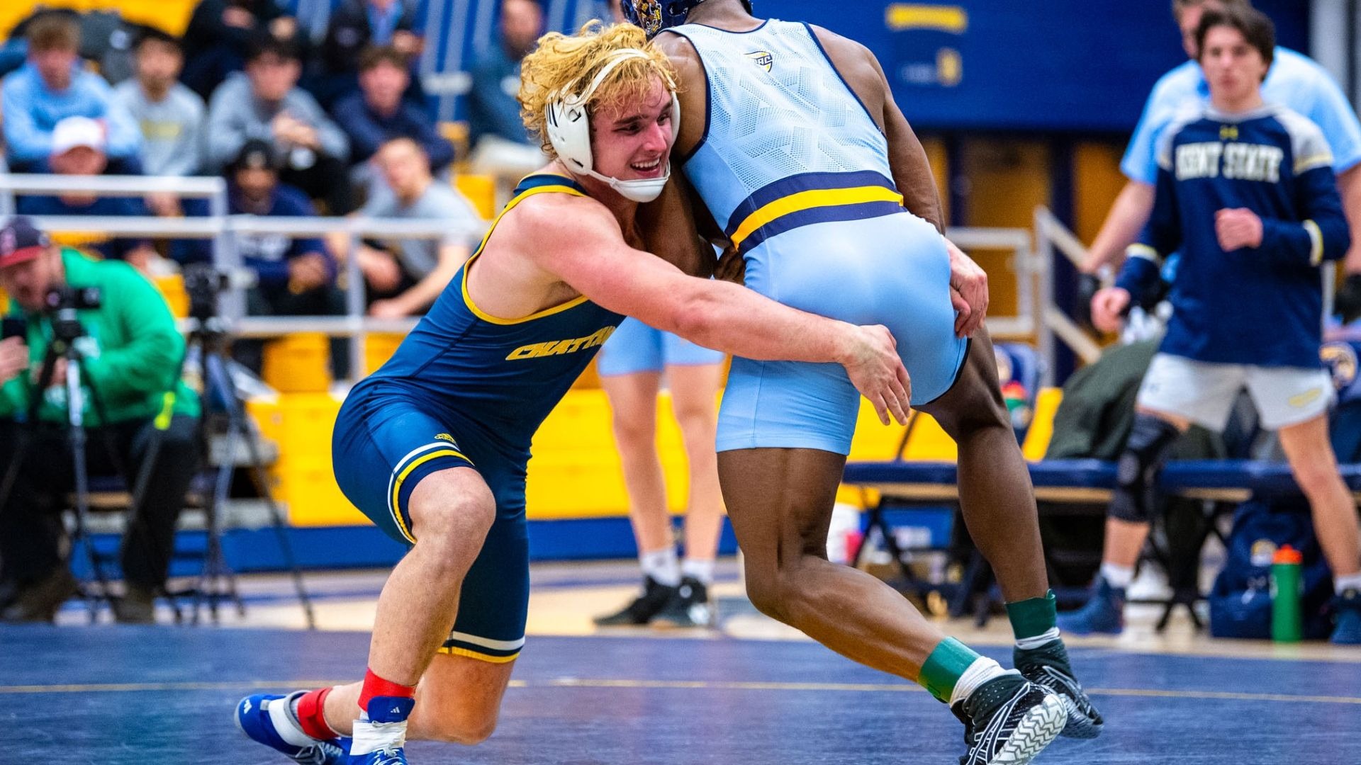 Landon Jones goes on the attack in his dual win at Kent State