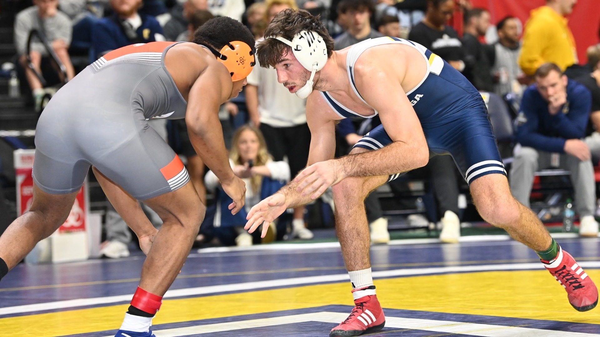 Mason Reiniche looks for an opening in a match win in the Southern Scuffle