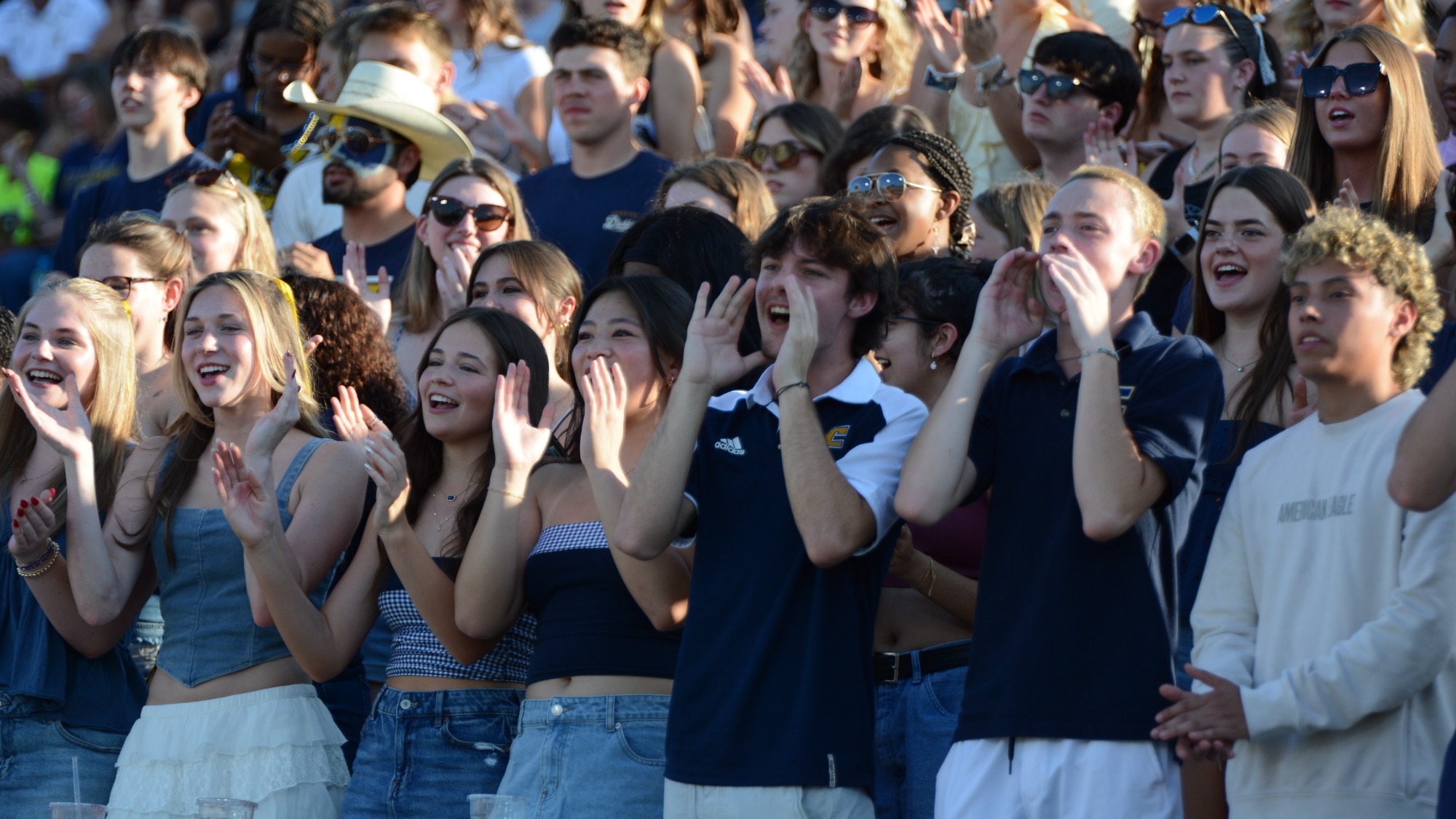 Student section celebrates during Stetson win