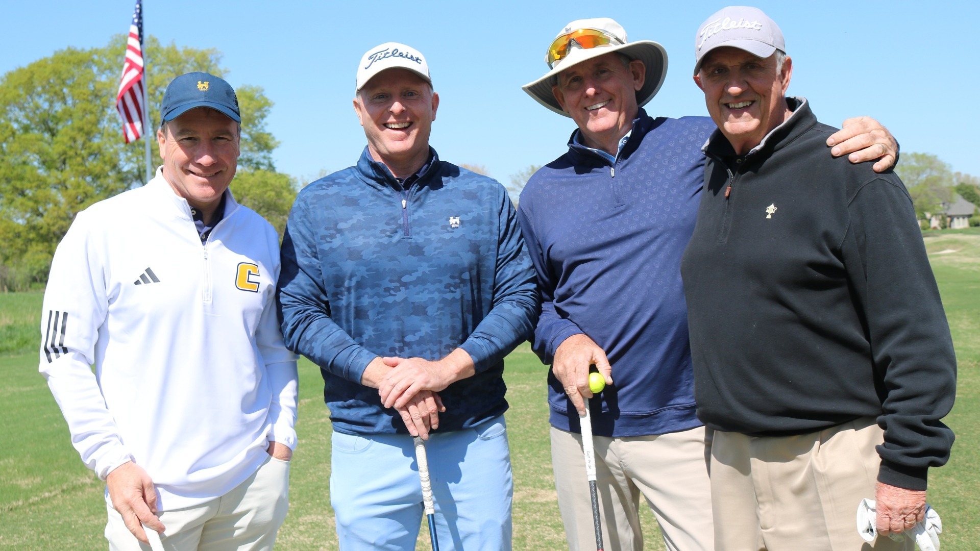 Group shot of one of the scramble teams competing in the 2025 Porky's Open