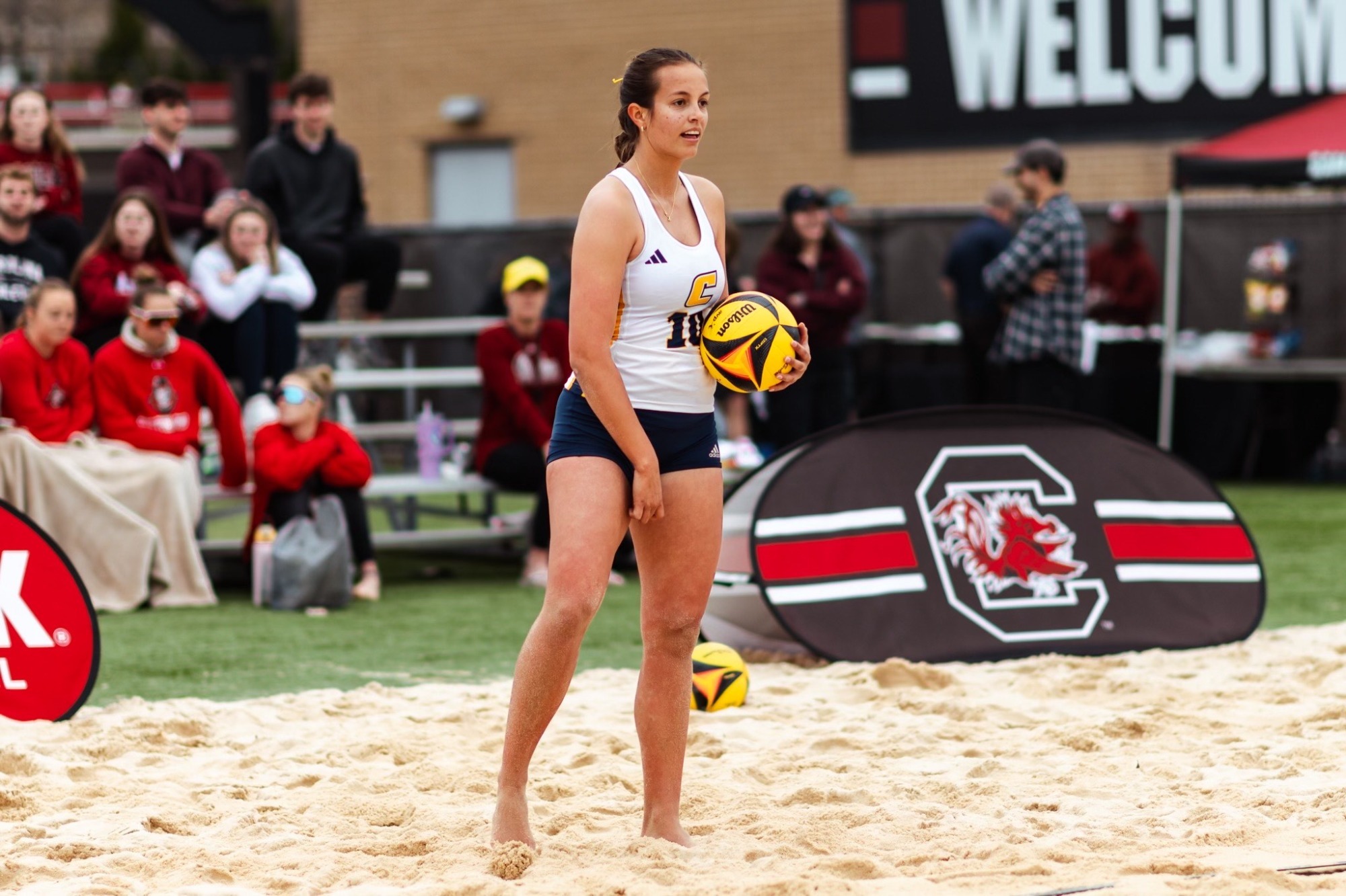 Ansley getting ready to serve