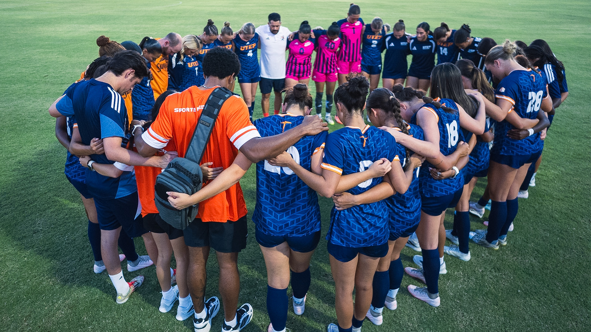 UTEP Soccer Pre-Game Huddle