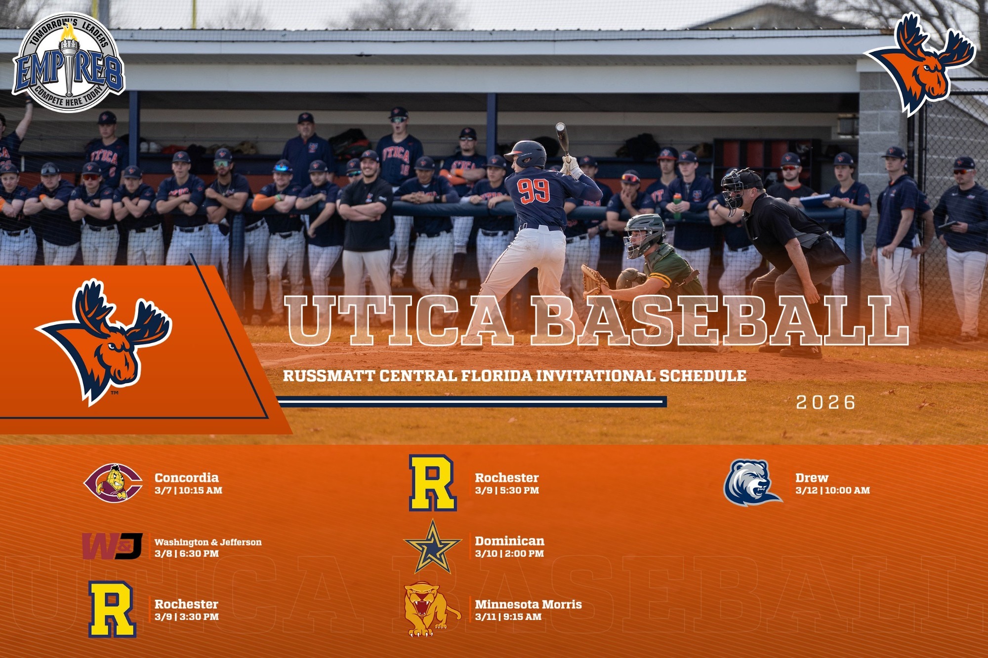Utica Baseball RussMatt Schedule
