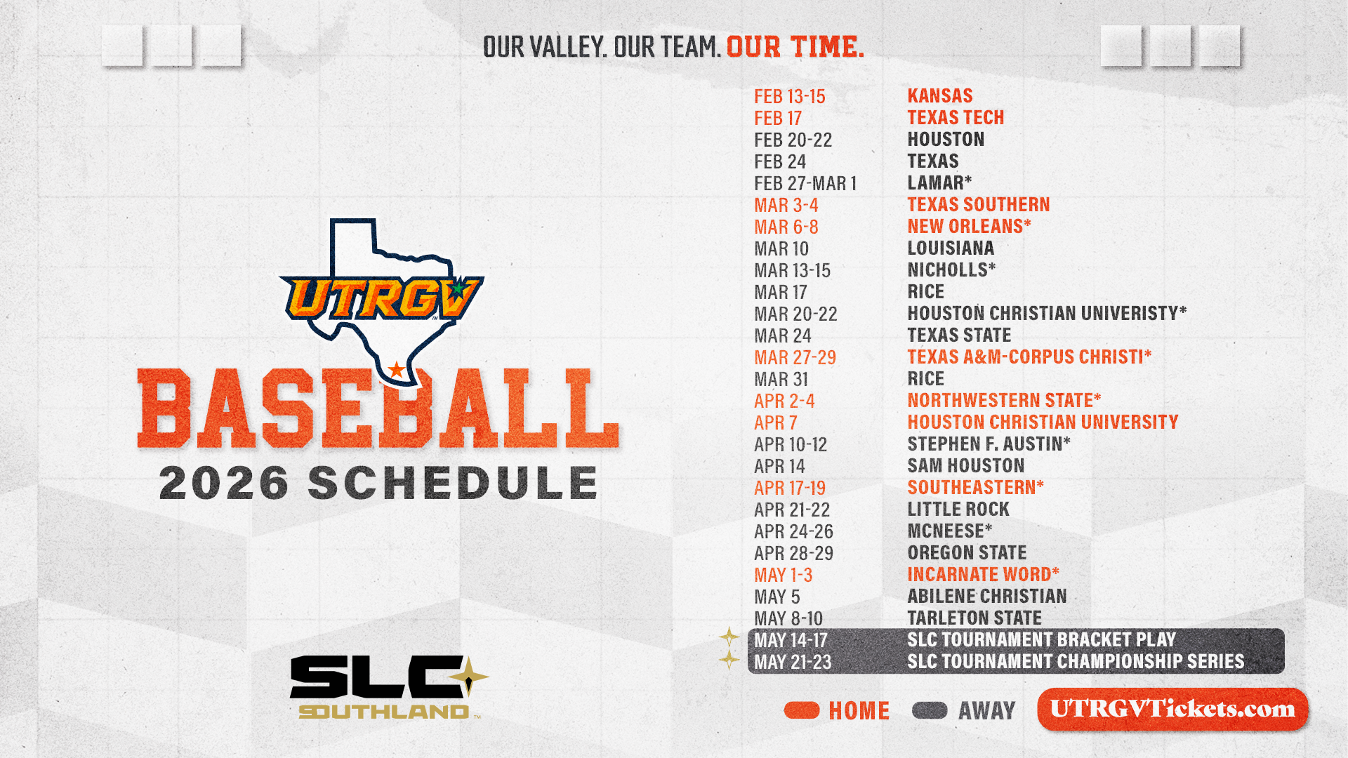 UTRGV Baseball Schedule 2026