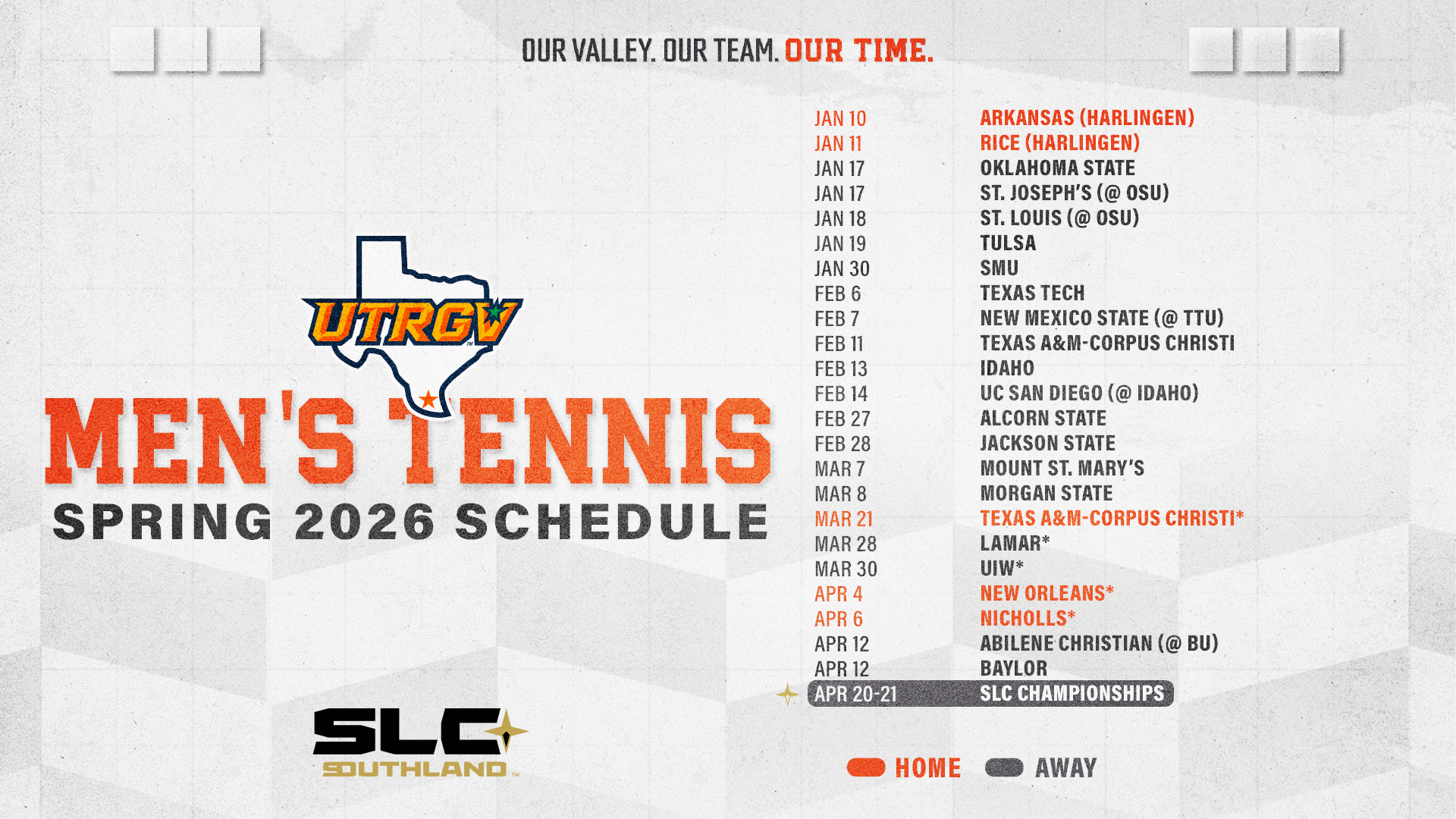 Men's Tennis Schedule Release