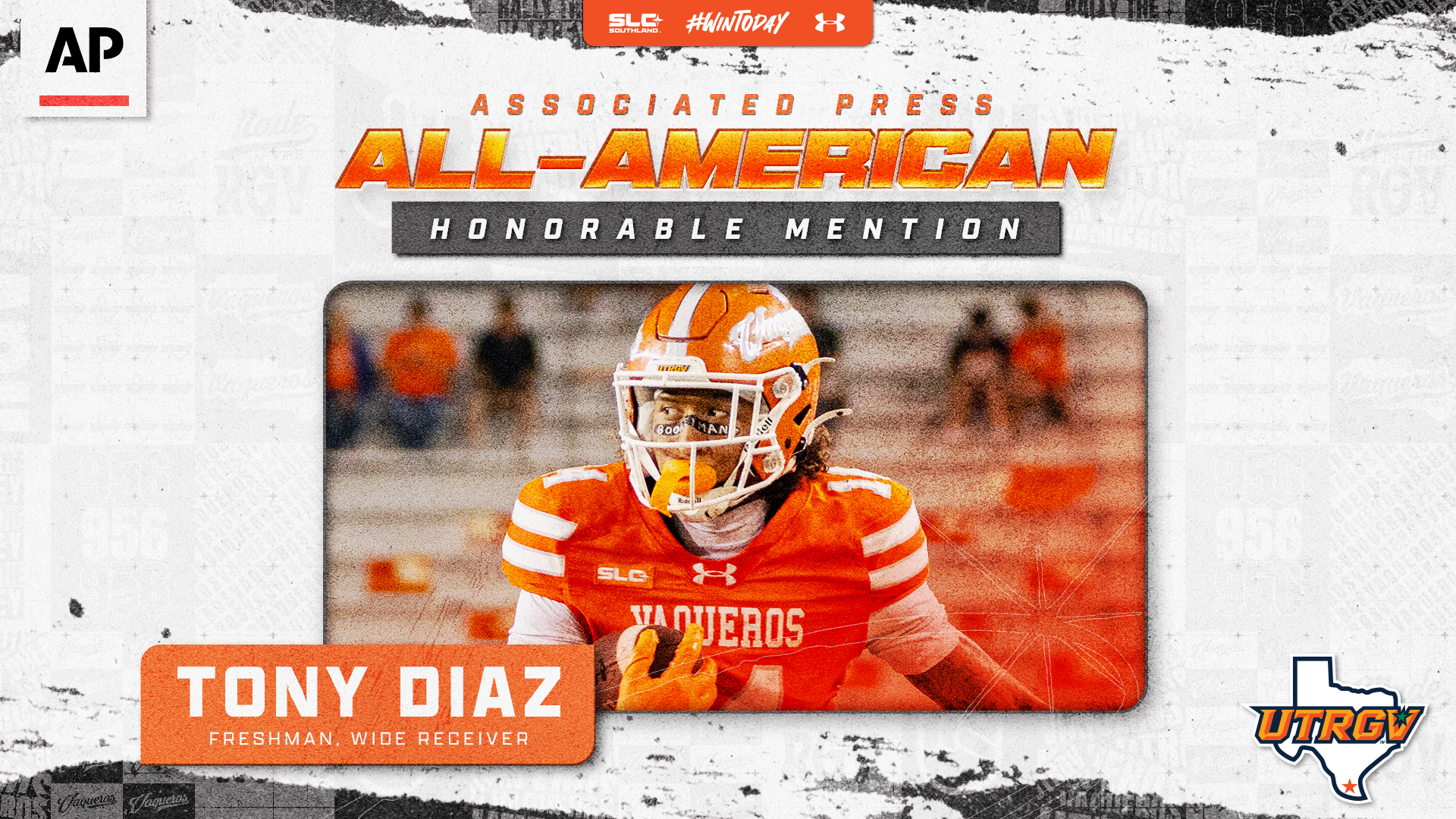 Associated Press All-American Honorable Mention Tony Diaz Freshman, Wide Receiver