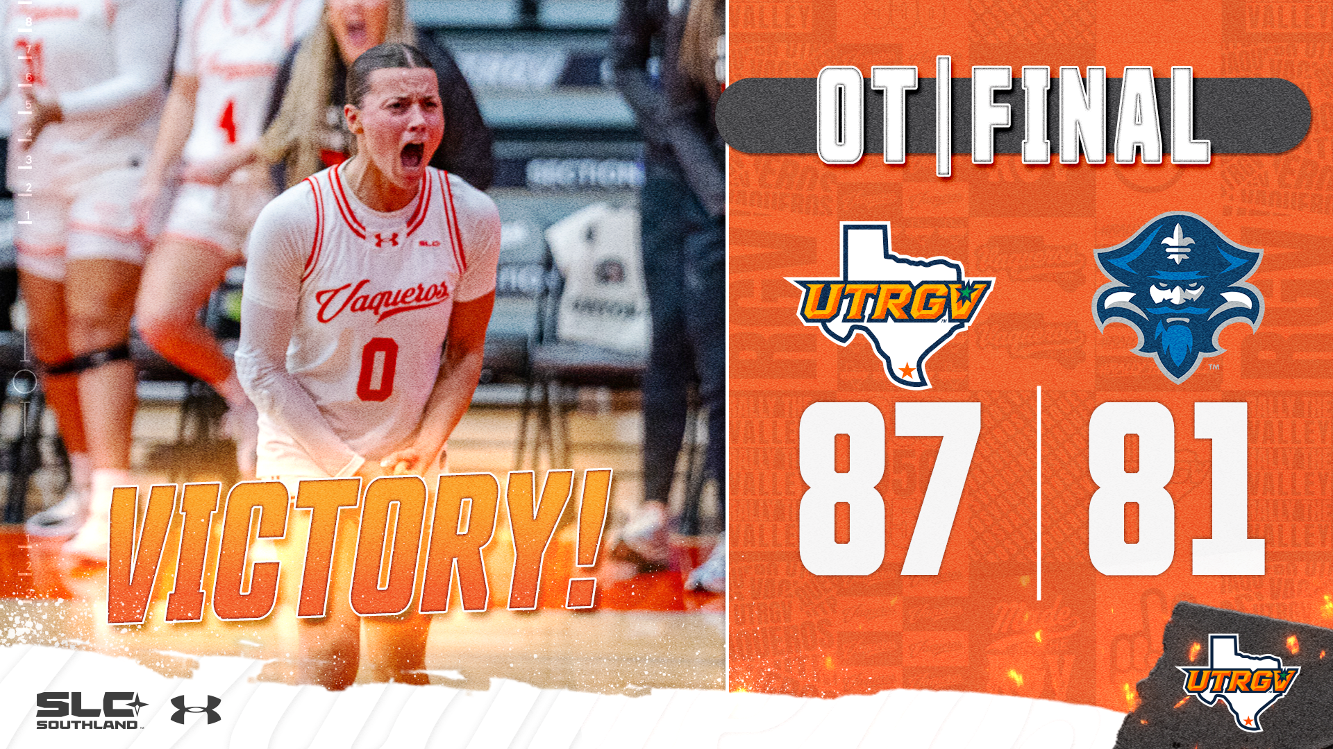 Final (OT) UTRGV Women's Basketball 87, New Orleans 81