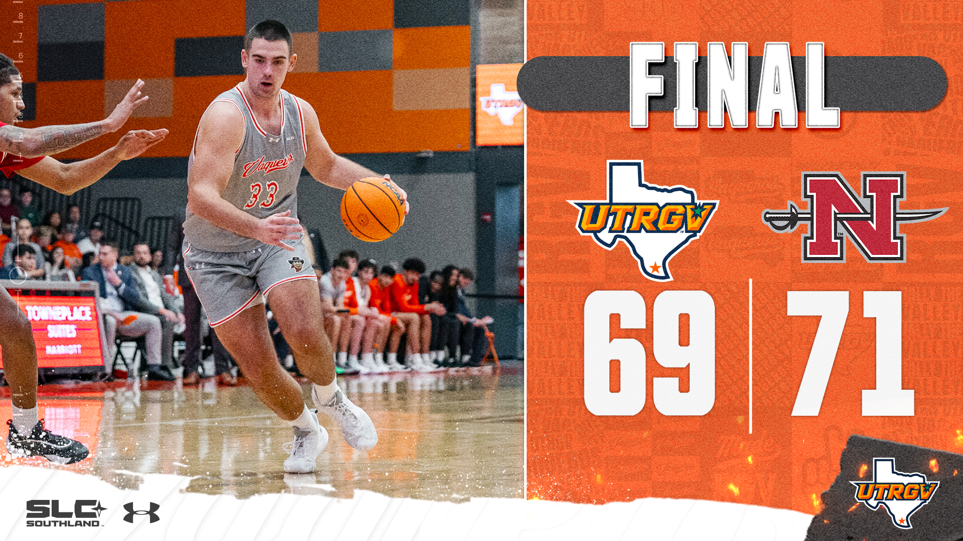 Final UTRGV MBB 69 Nicholls 71
