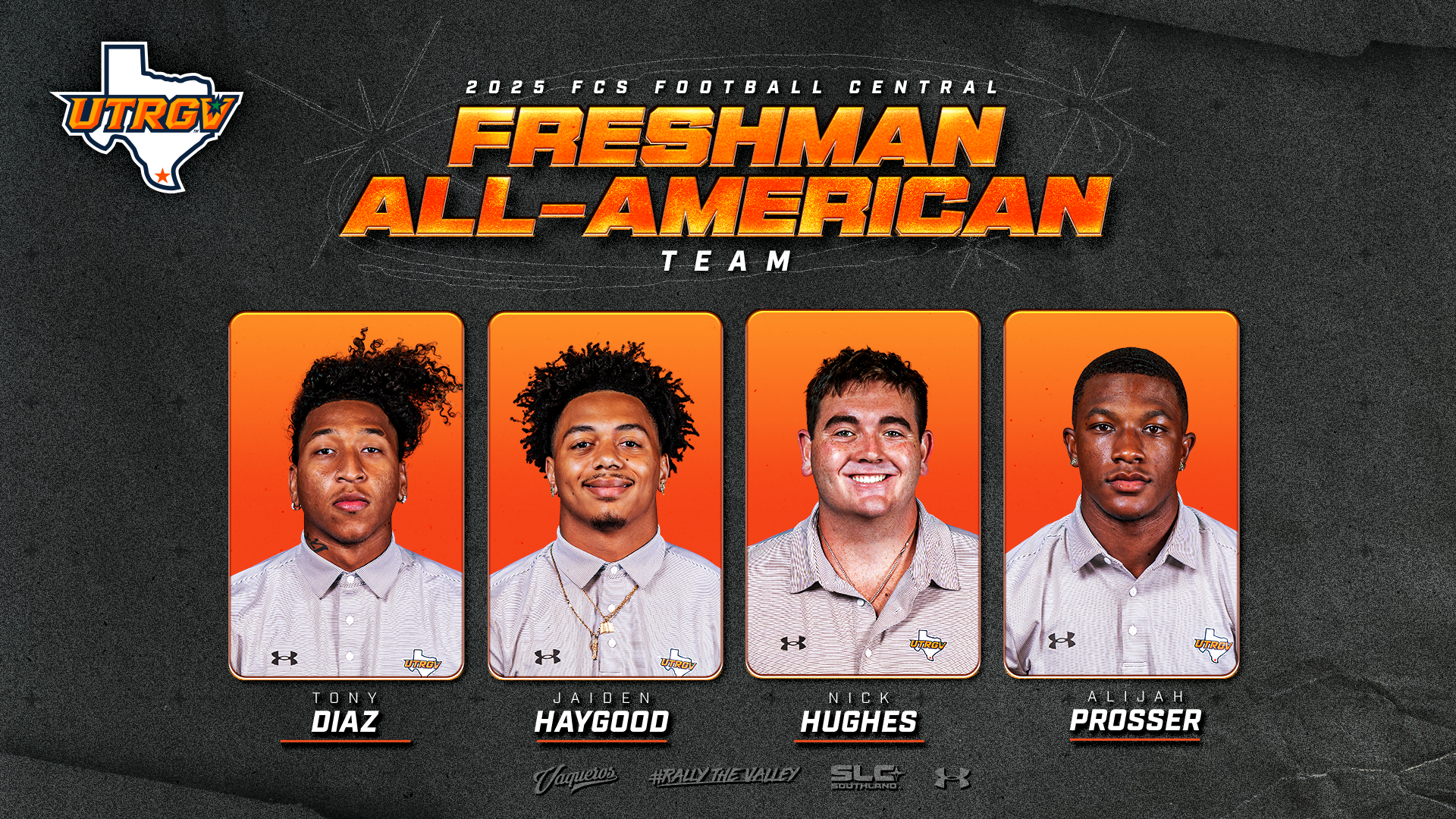 2025 FCS Football Central Freshman All-American Team Tony Diaz Jaiden Hayhood Nick Hughes Alijah Prosser