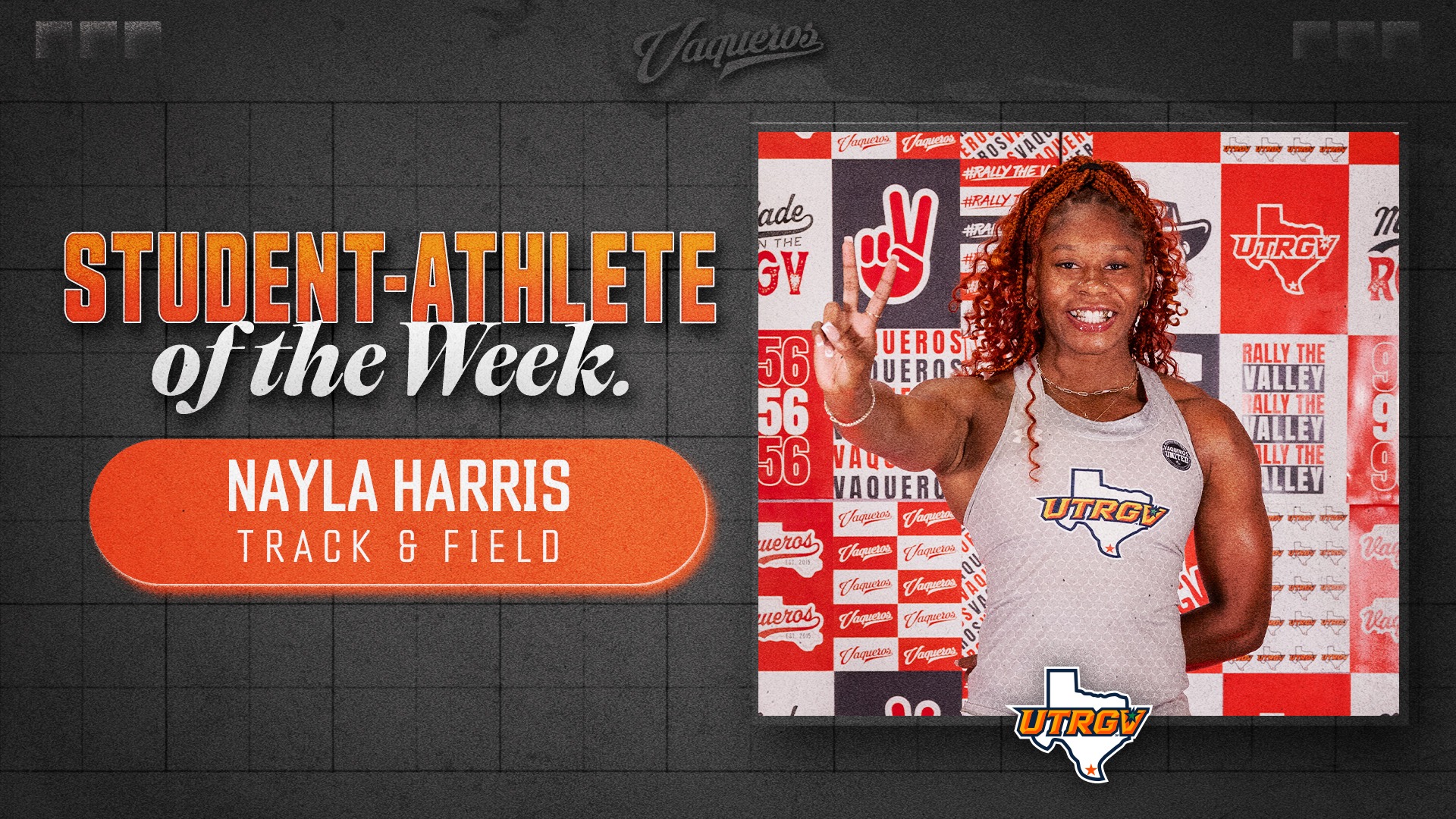 UTRGV SAoTW -- Nayla Harris -- Track & Field -- 1/12