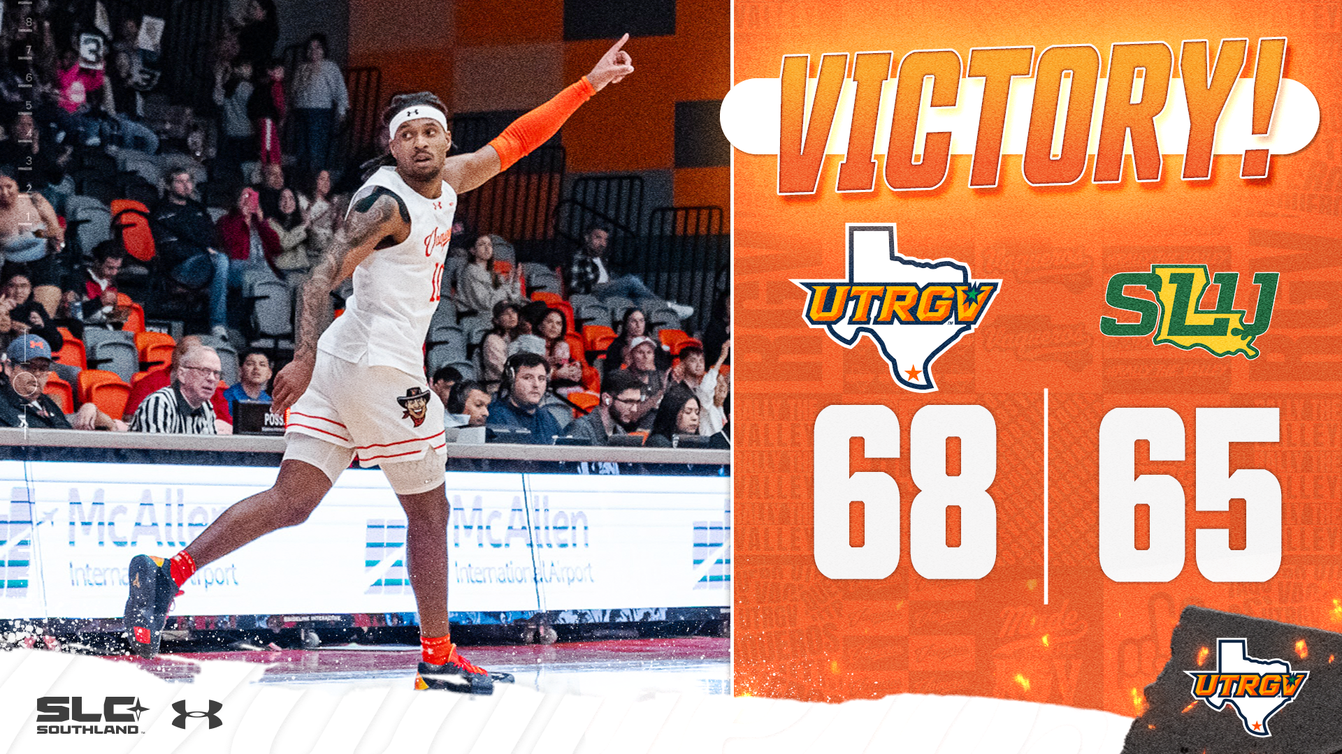 Victory UTRGV Men's Basketball 68 Southeastern 65