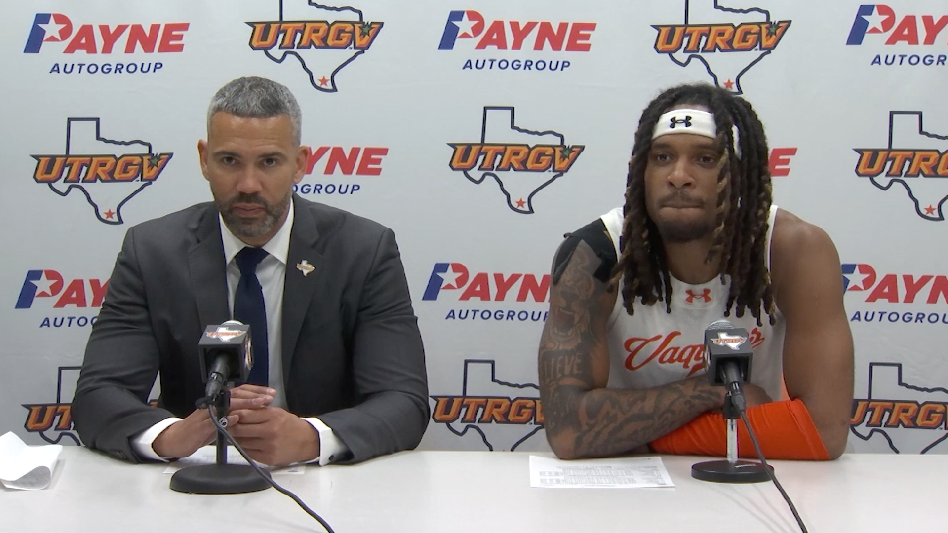 Coach Fennell and Marvin McGhee III at Postgame Press Conference