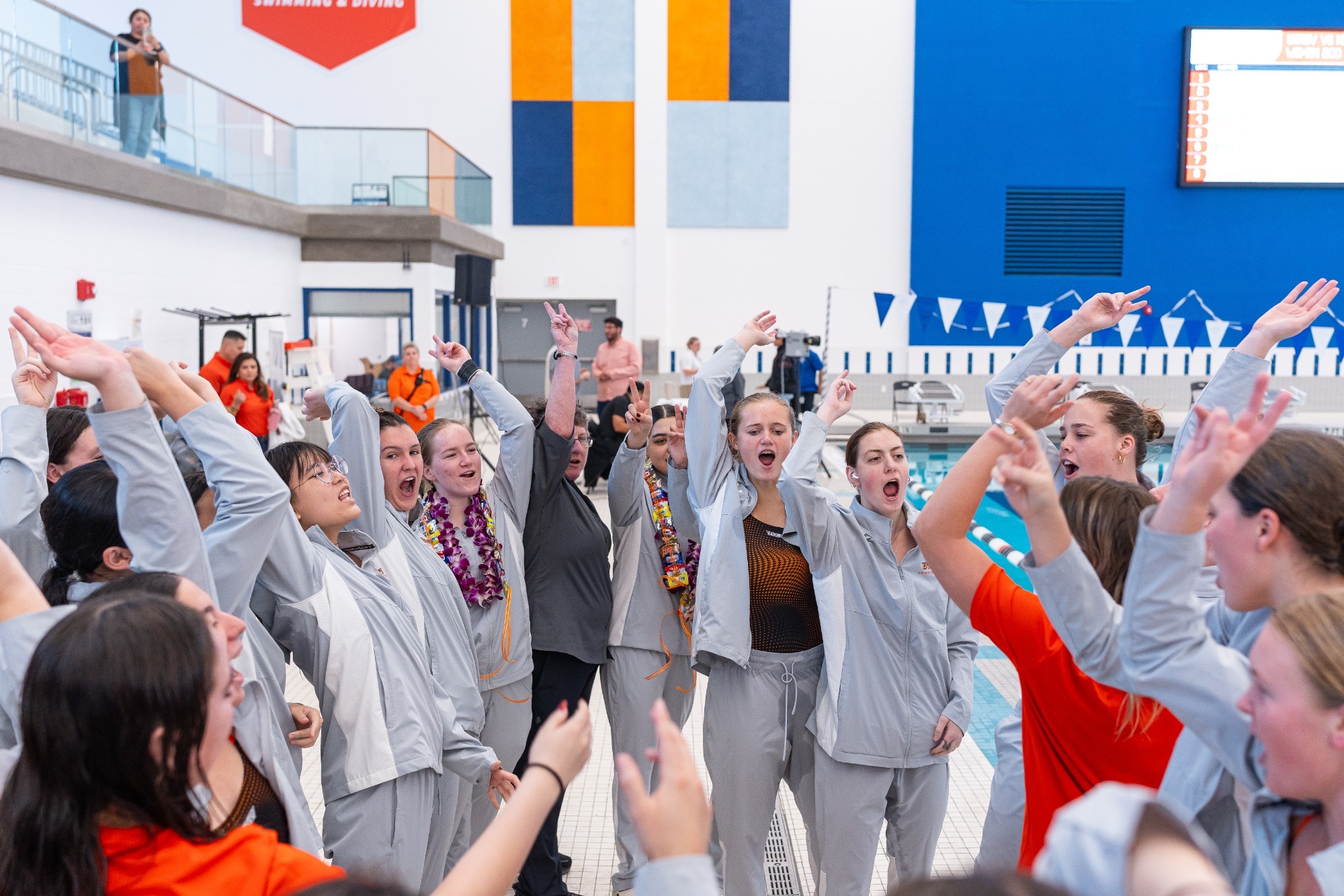 Swimming & Diving Team Huddle