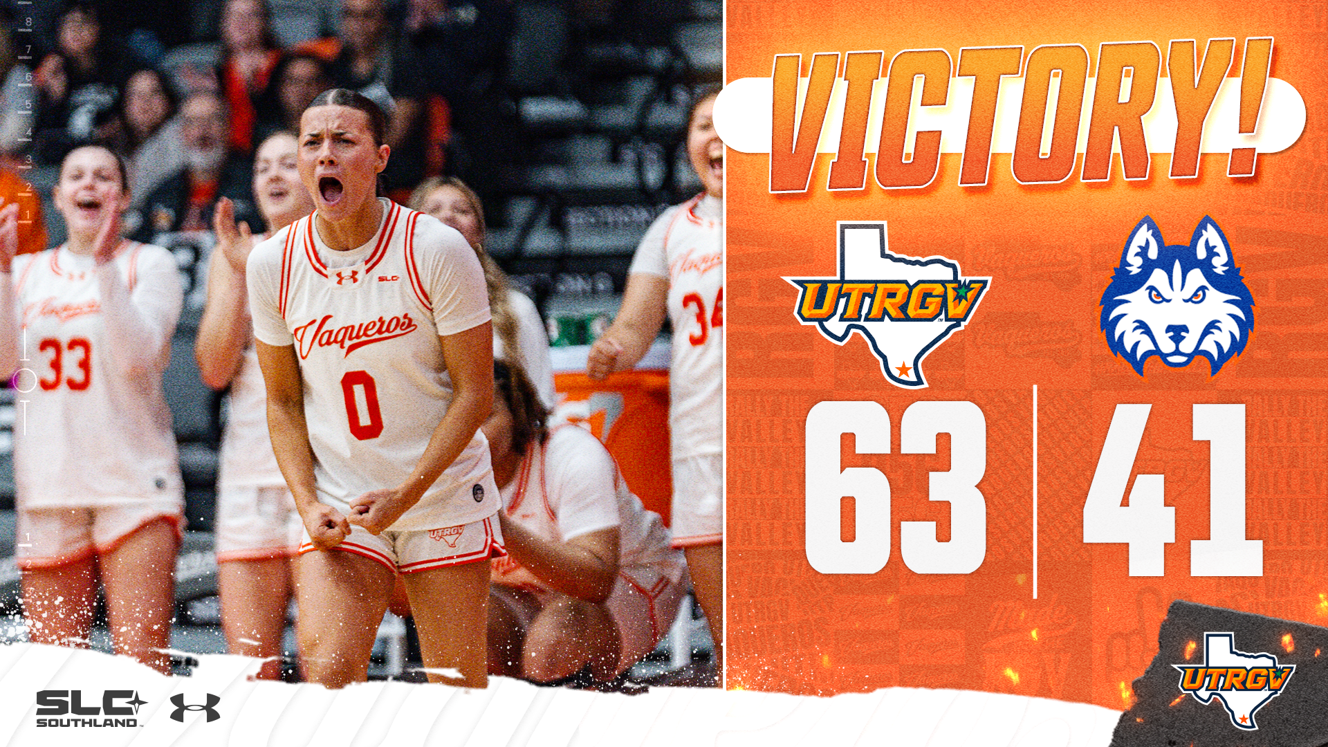 Victory UTRGV WBB 63 Houston Christian University 41