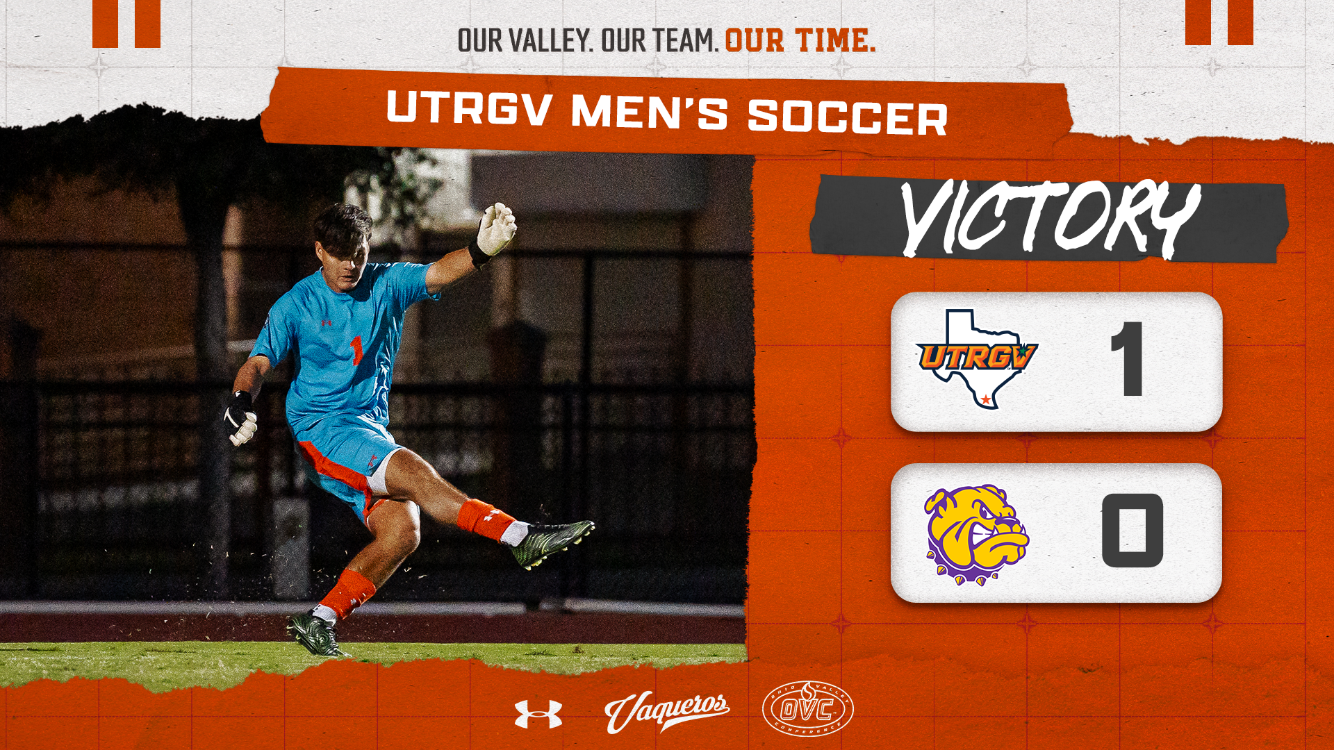 UTRGV Men's Soccer | Final | UTRGV 1, Western Illinois 0 | Photo of #1 Conrad Knight