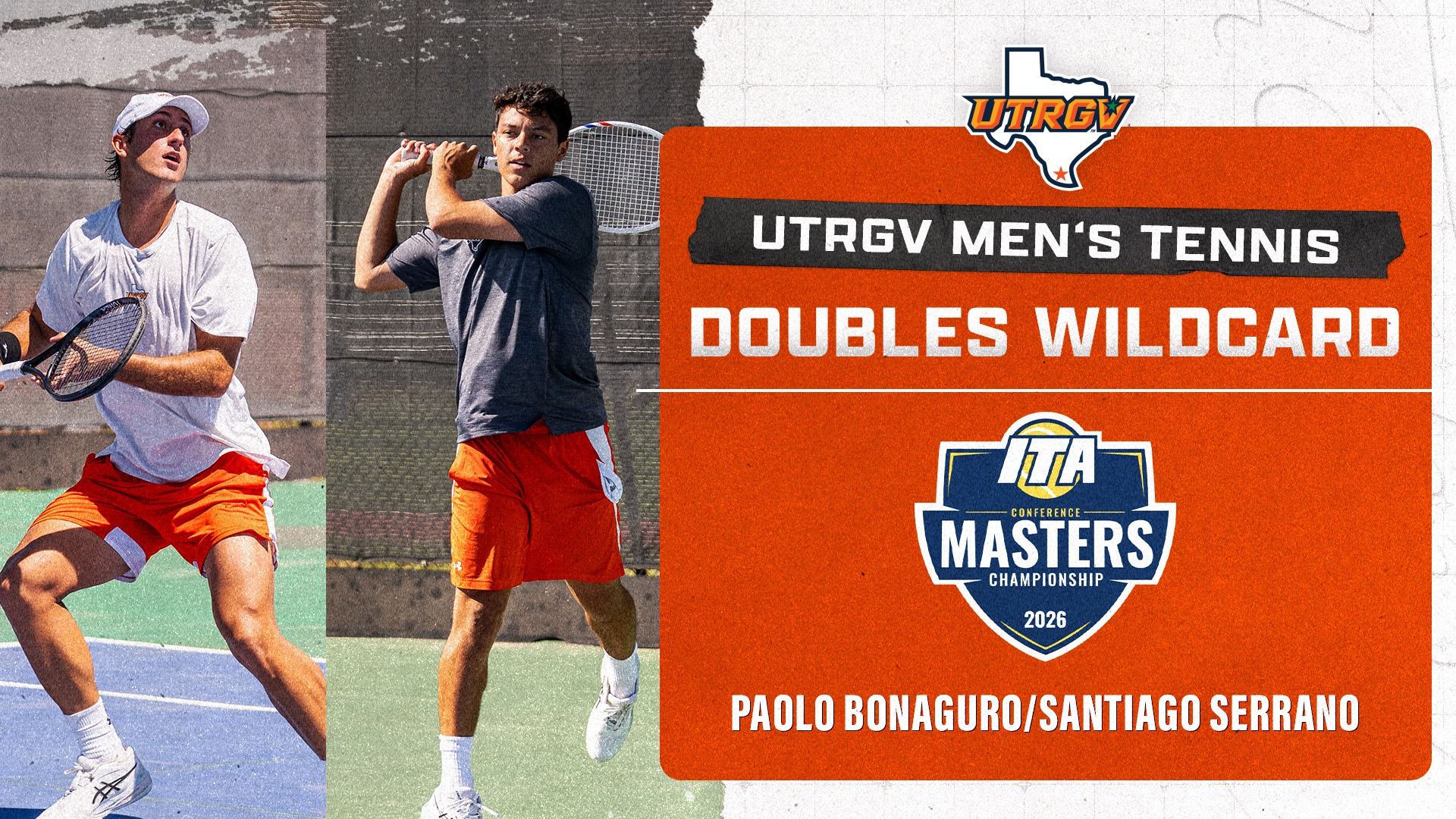 UTRGV Men's Tennis | Doubles Wildcard | ITA Conference Masters Championships | Photo of Paolo Bonaguro and Santiago Serrano