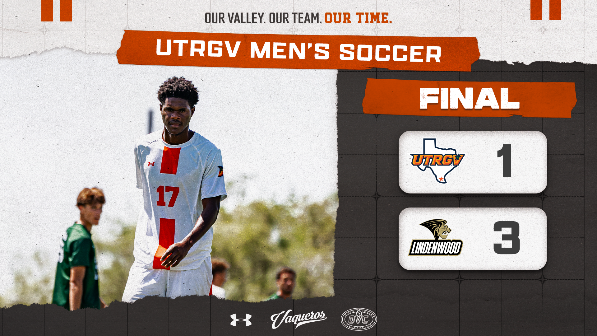 UTRGV Men's Soccer | Final | UTRGV 1, Lindenwood 3 | Photo of #17 Jevaughn Harris