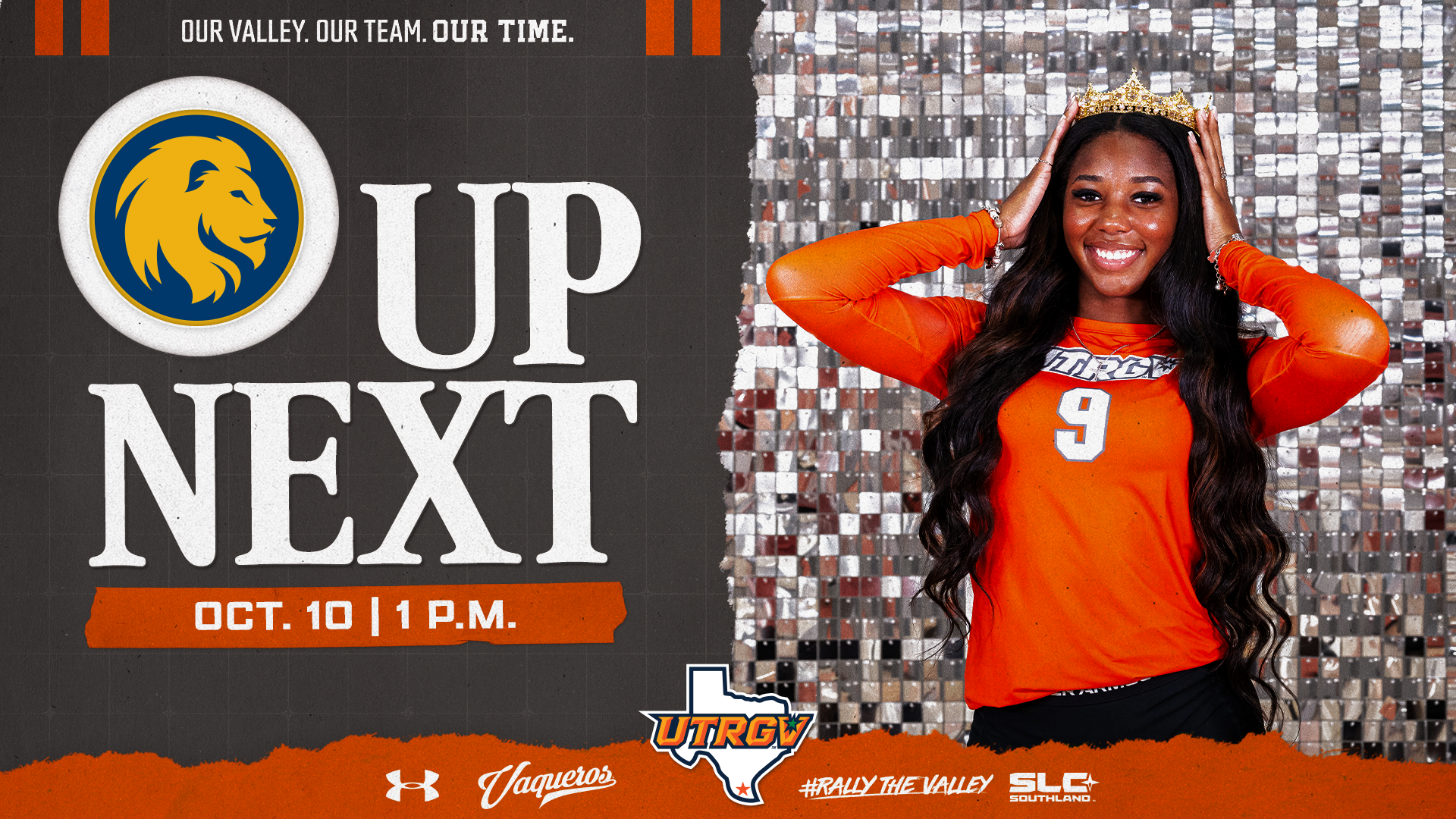 UTRGV Volleyball | Up Next | vs. ETAMU | October 10 / 1 PM | Photo of Jasmyn Walker
