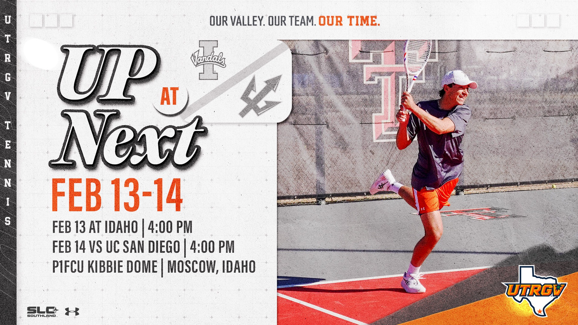 Up Next | Men's Tennis vs. Idaho and UCSD | 2/13-14