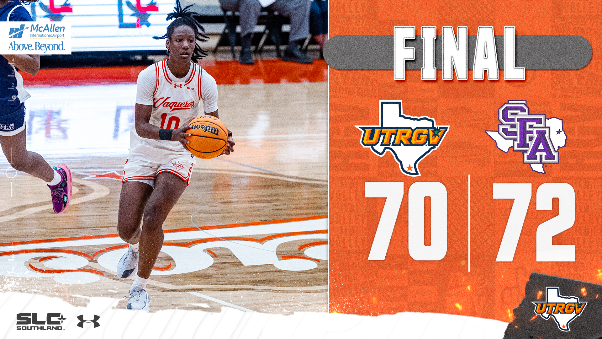 Final UTRGV WBB 70 SFA 72