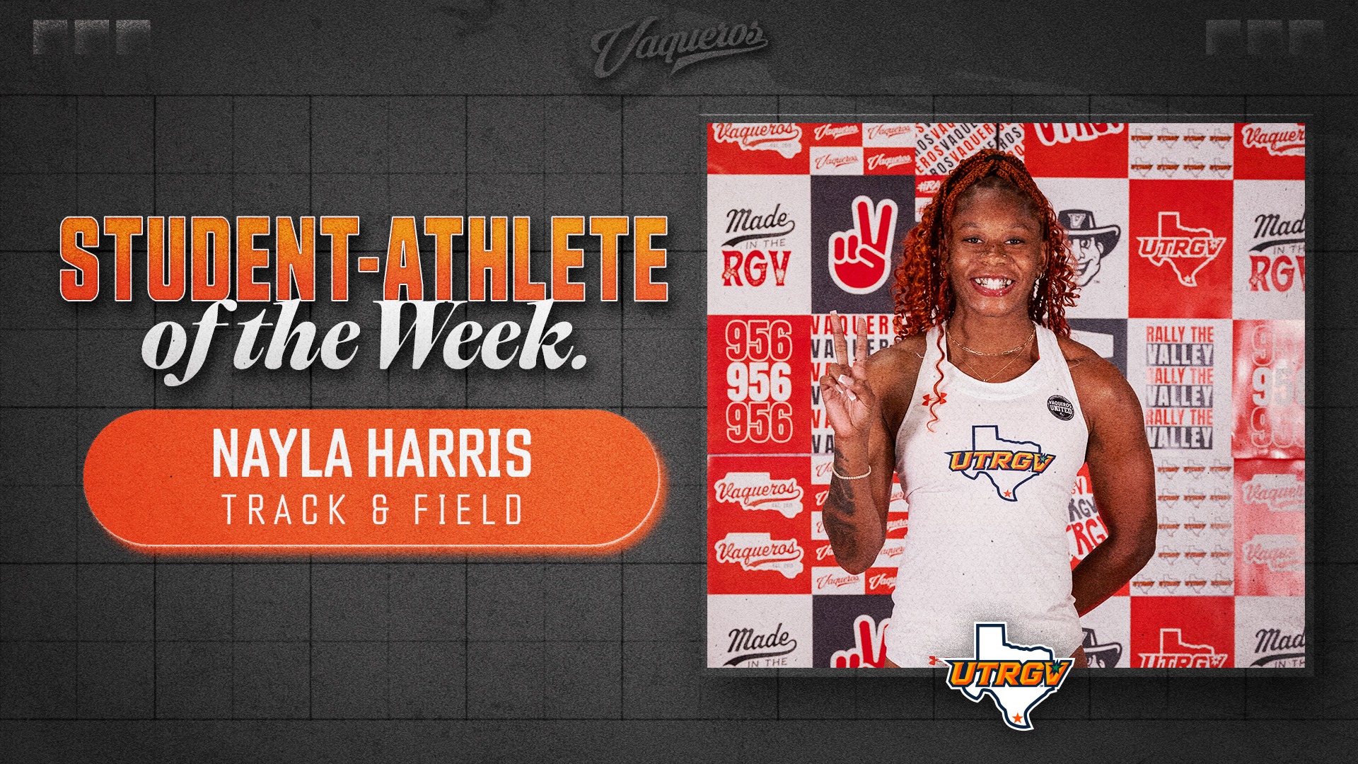 UTRGV SAoTW -- Nayla Harris -- Track & Field -- 2/17