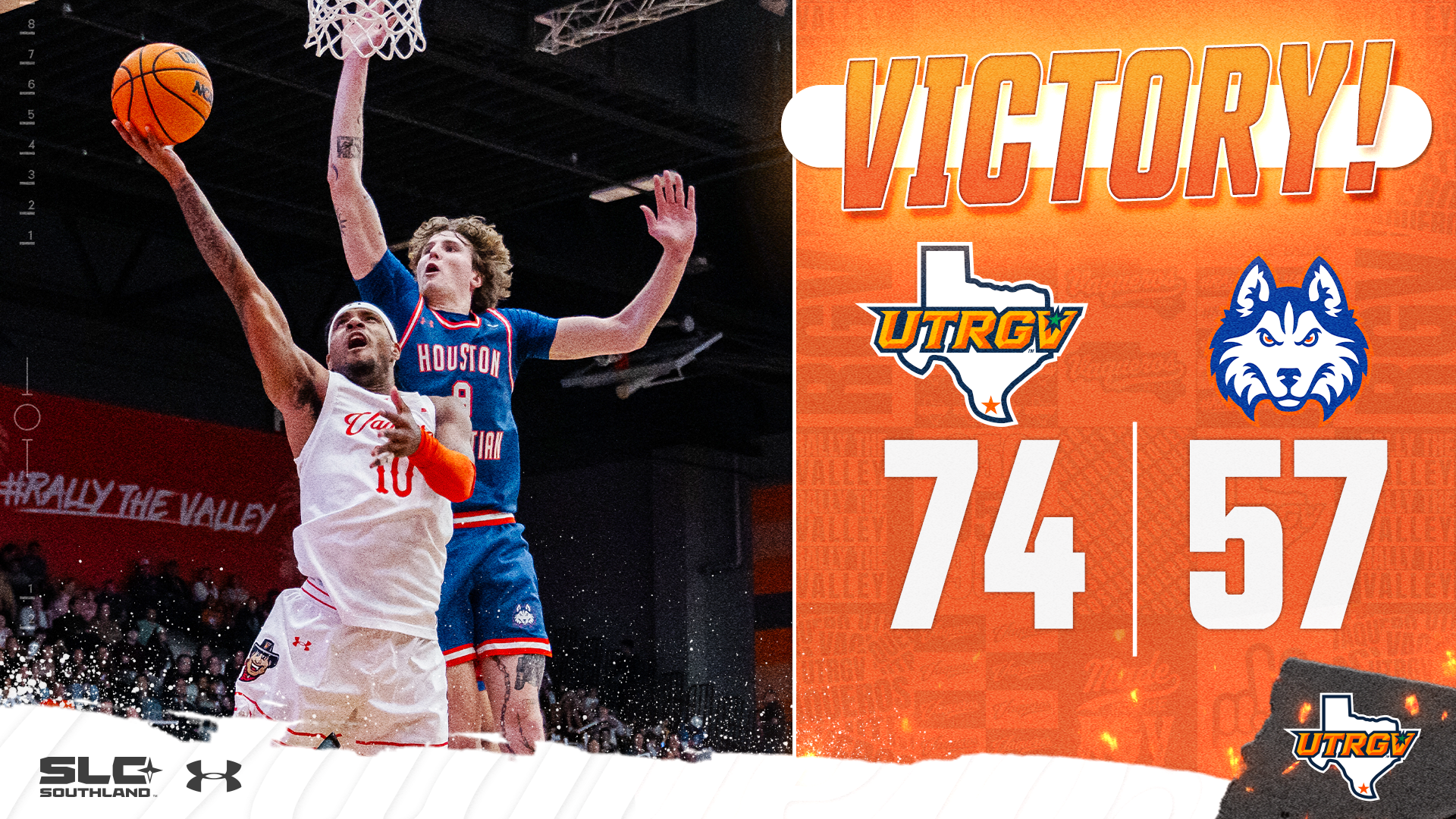 Victory UTRGV 74 Houston Christian University 57