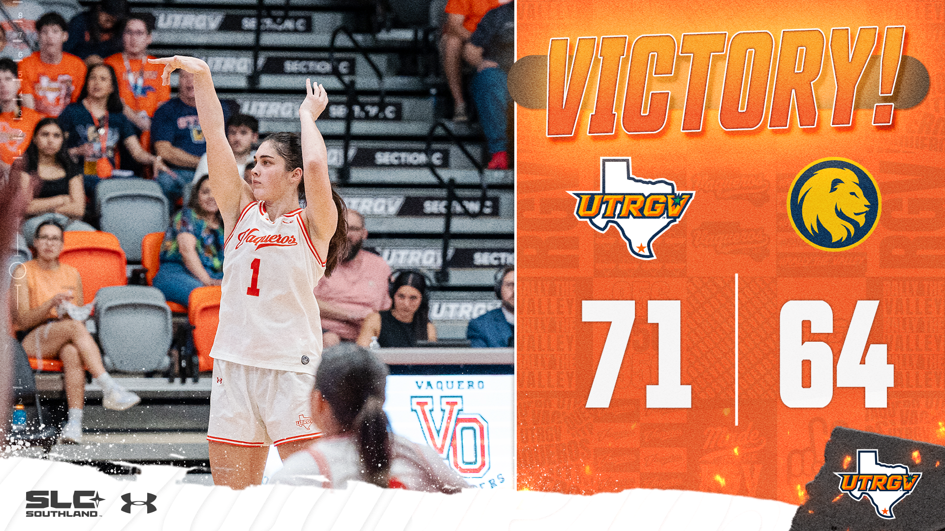 Victory UTRGV Women's Basketball 71 East Texas A&M 64
